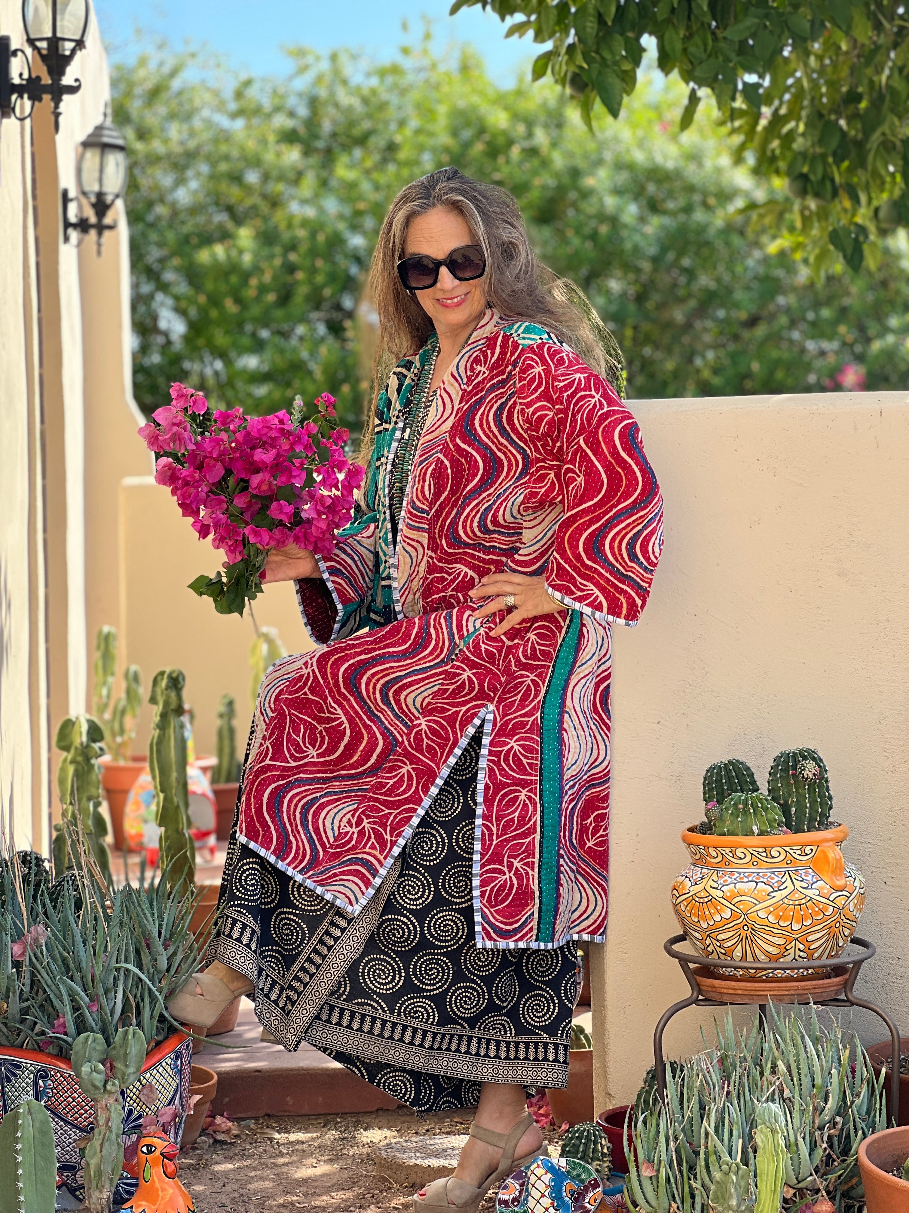 Mara Cotton Vintage Kantha Coat One of a Kind