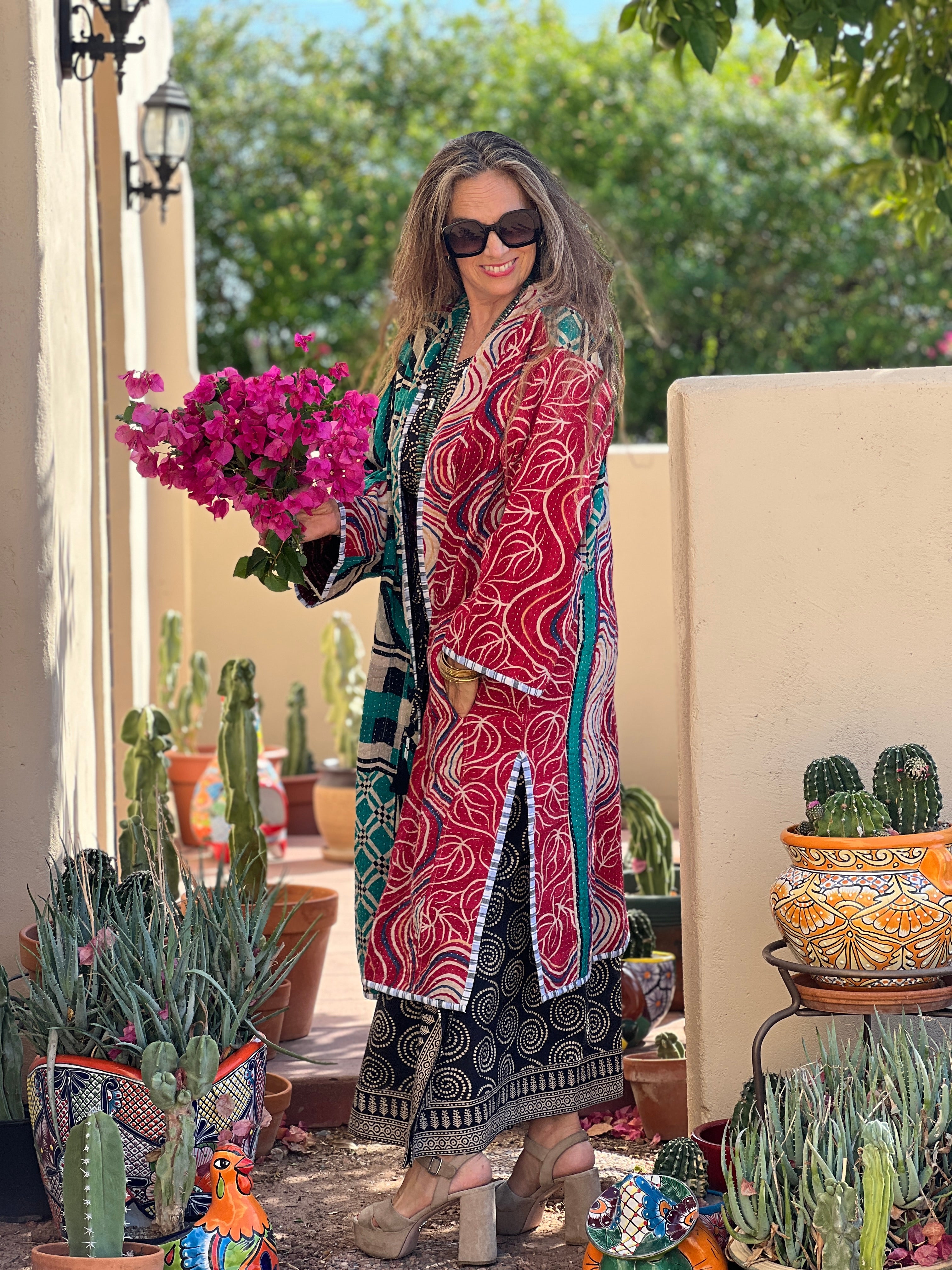 Mara Cotton Vintage Kantha Coat One of a Kind