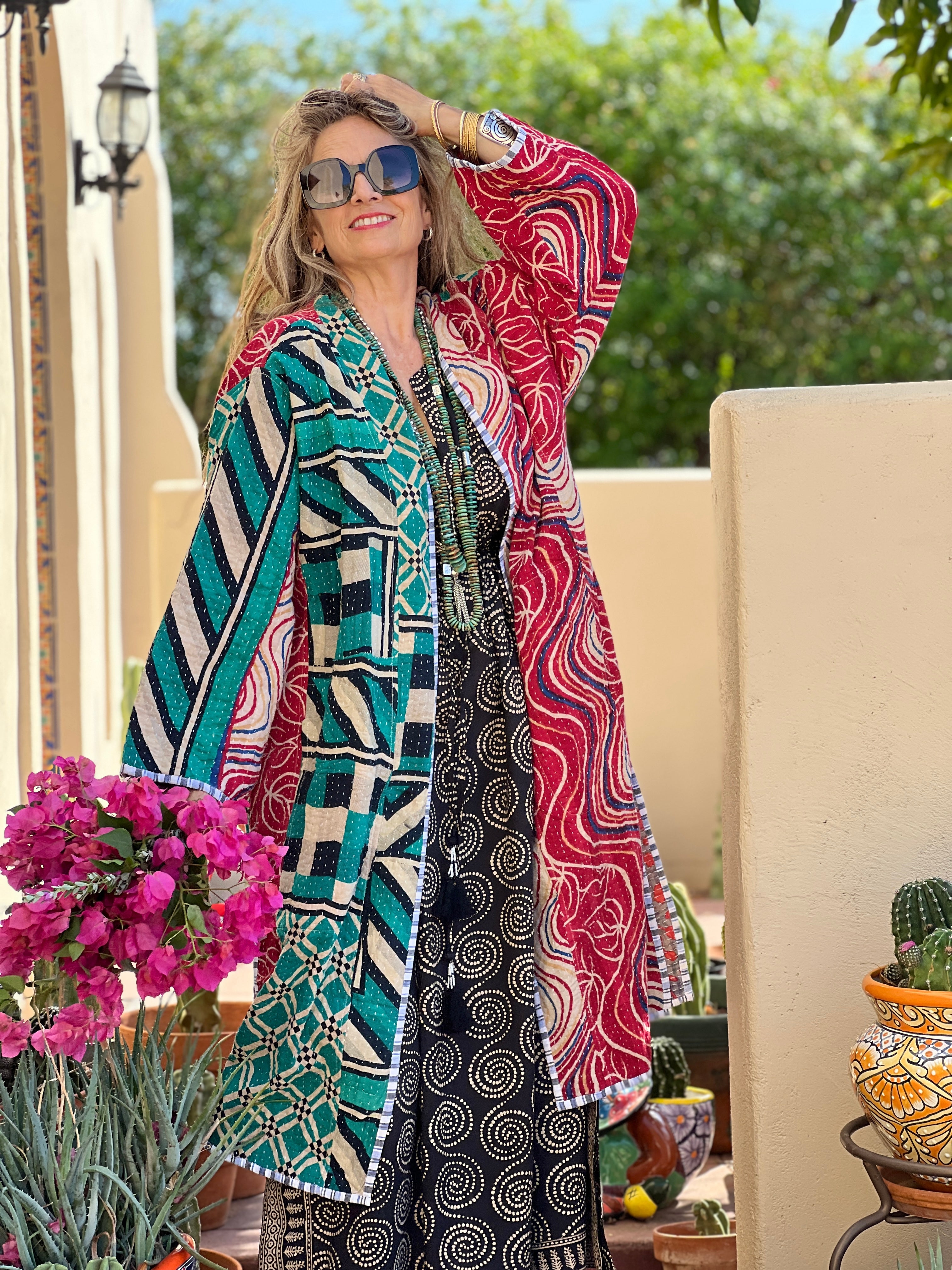 Mara Cotton Vintage Kantha Coat One of a Kind