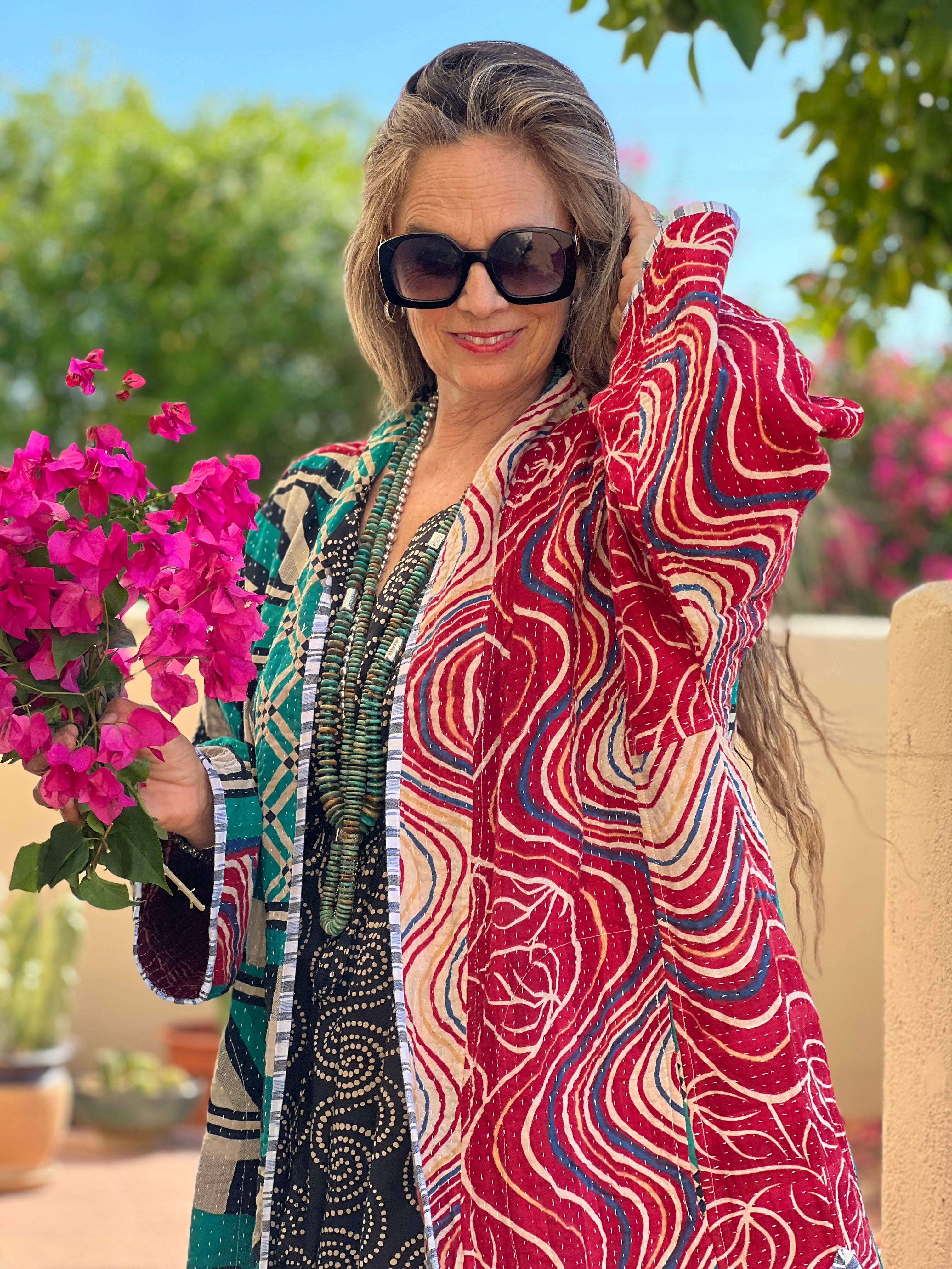 Mara Cotton Vintage Kantha Coat One of a Kind