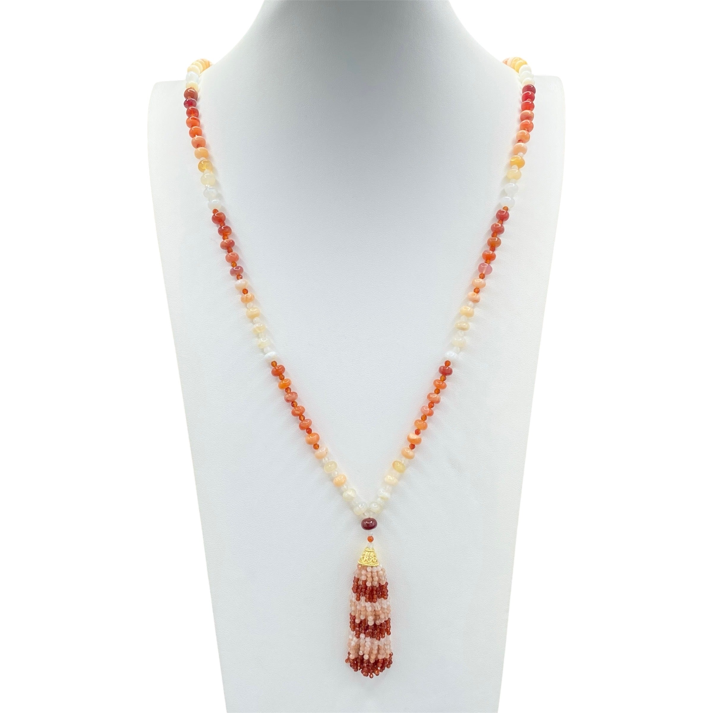 Rare Fire Opal Mala Necklace
