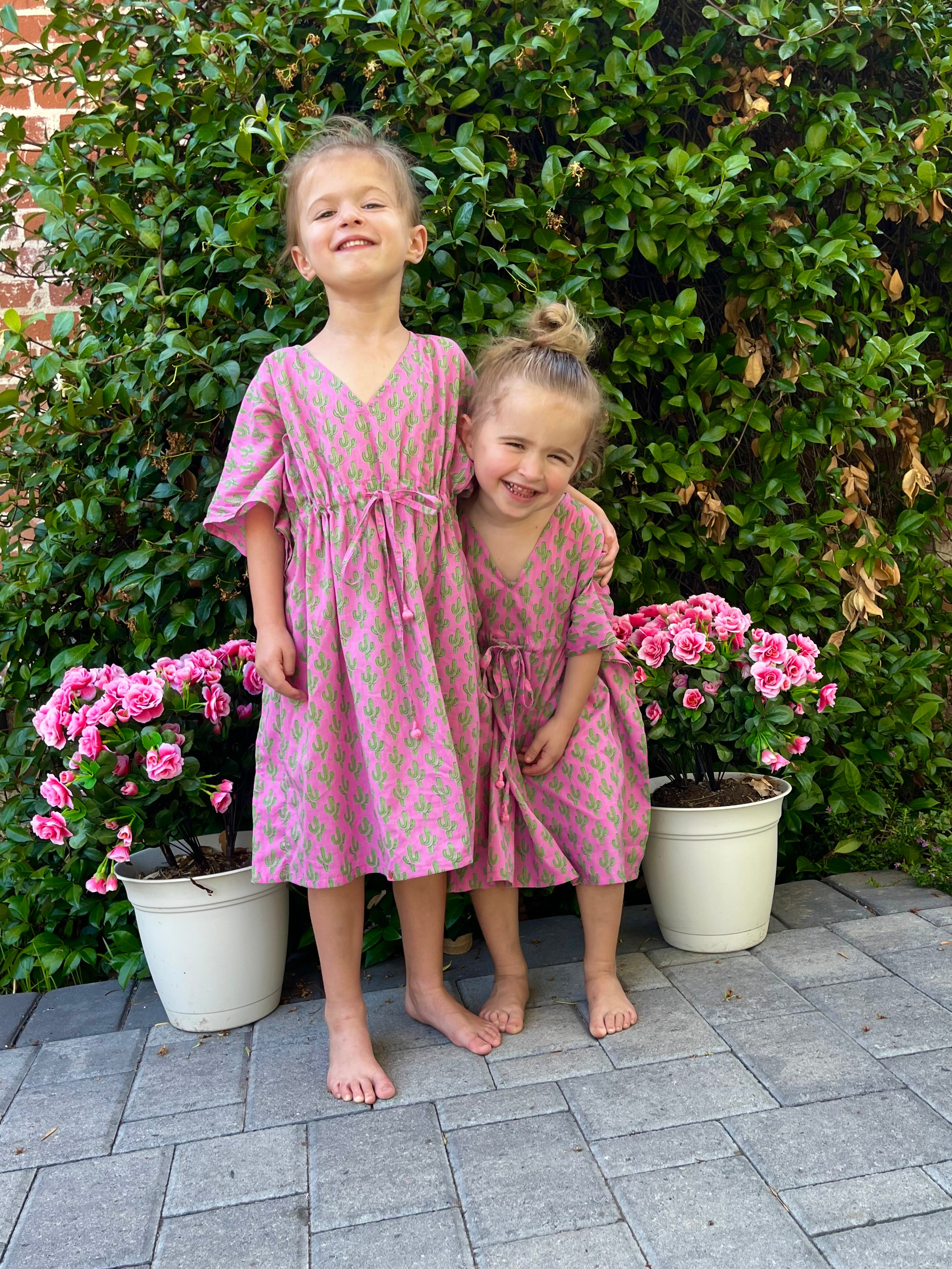 Pink Cactus Kids Cotton Kaftan Dress