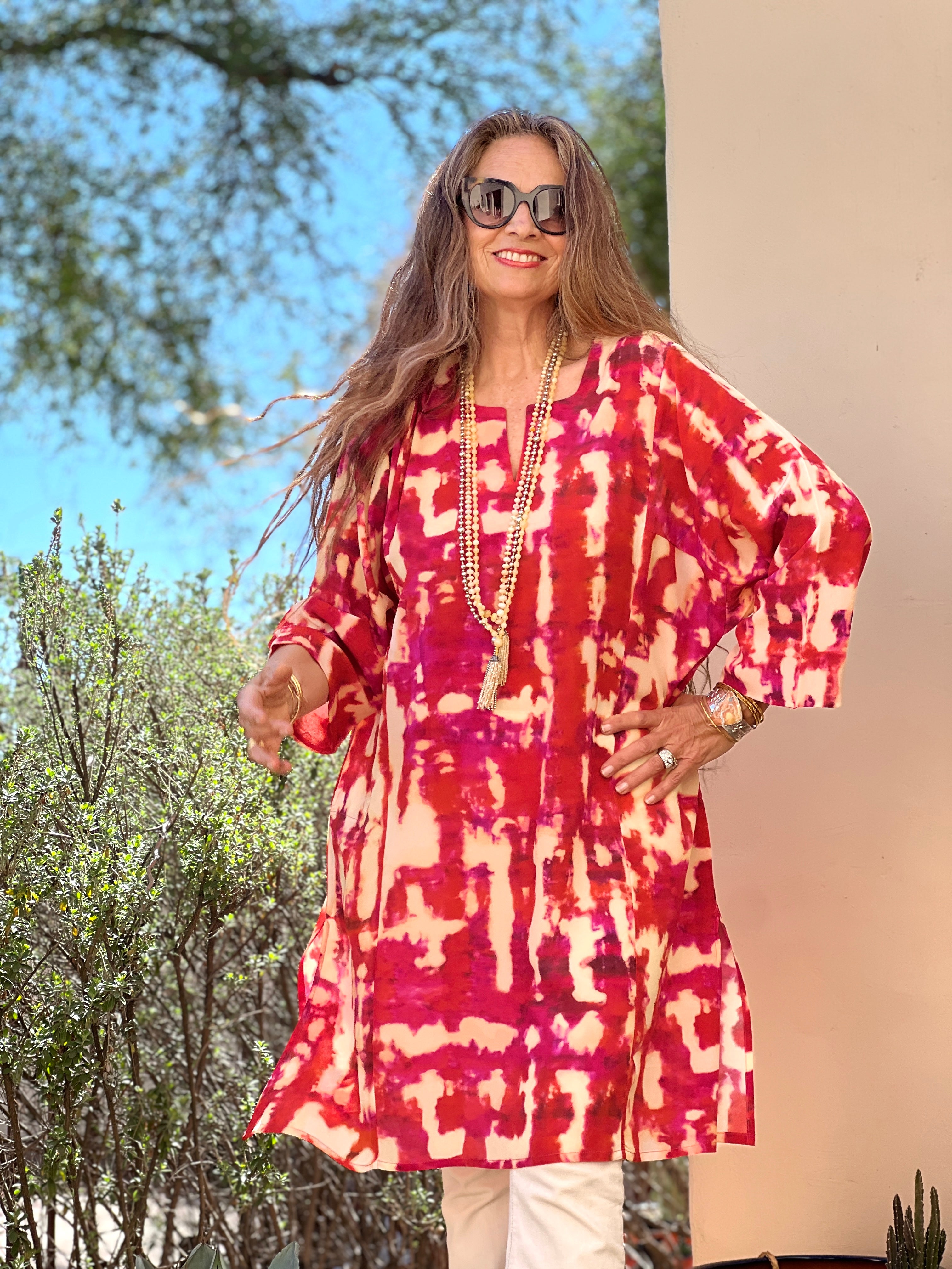 Amalfi Italian Silk Crepe Midi tunic