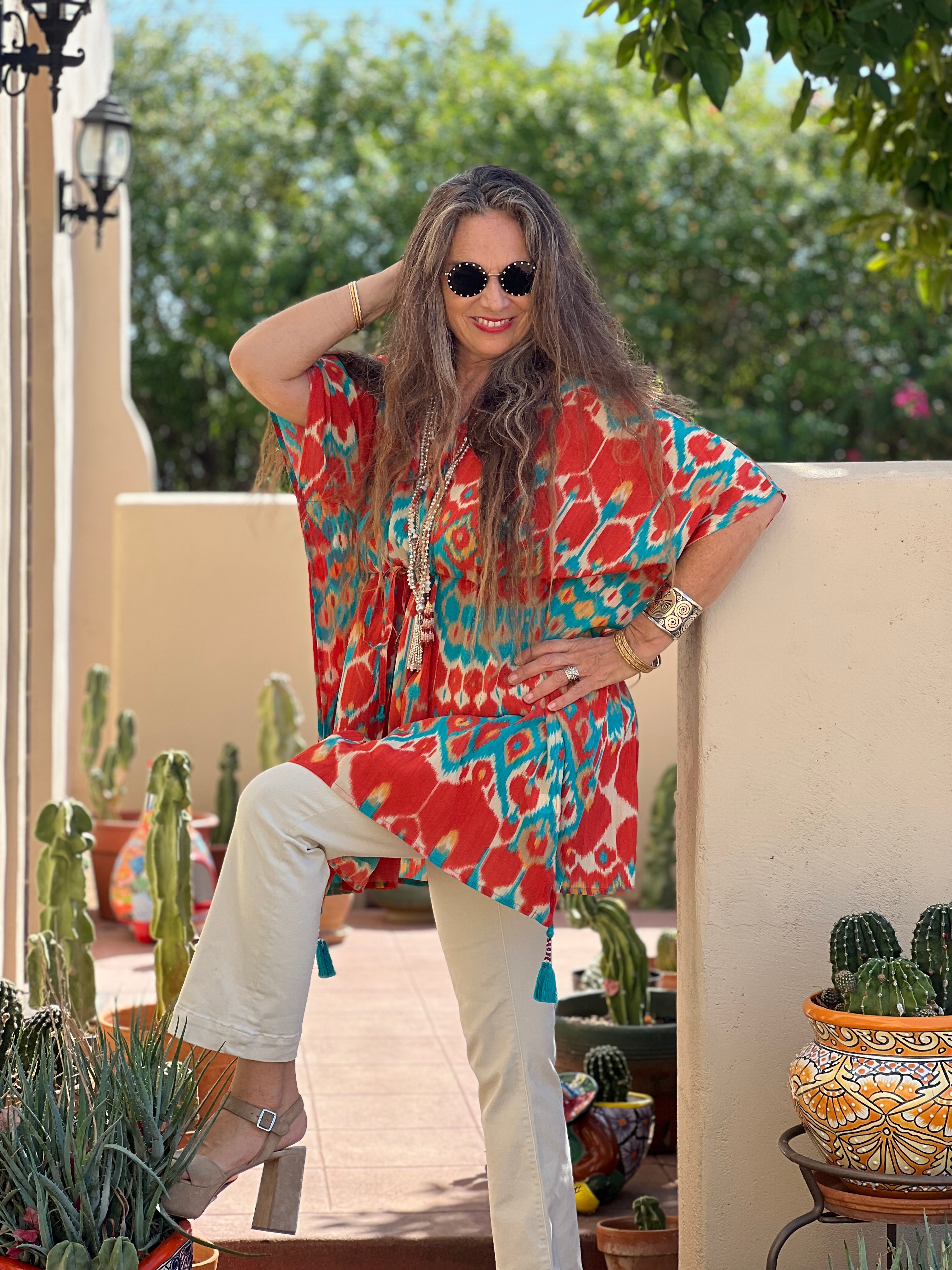 Bella Vita Italian Silk Short Kaftan