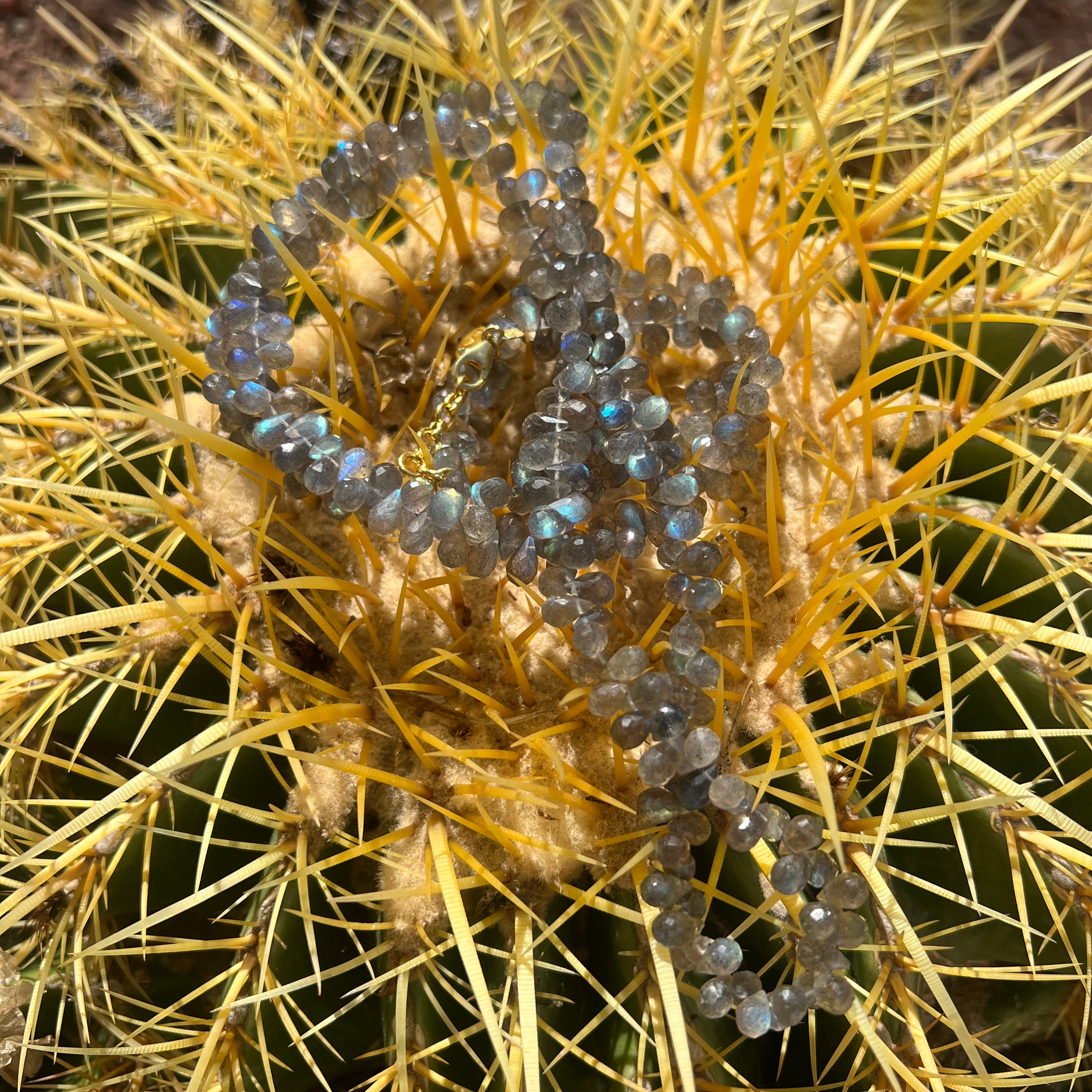 Unique Semi-Precious Labradorite Drop Necklace