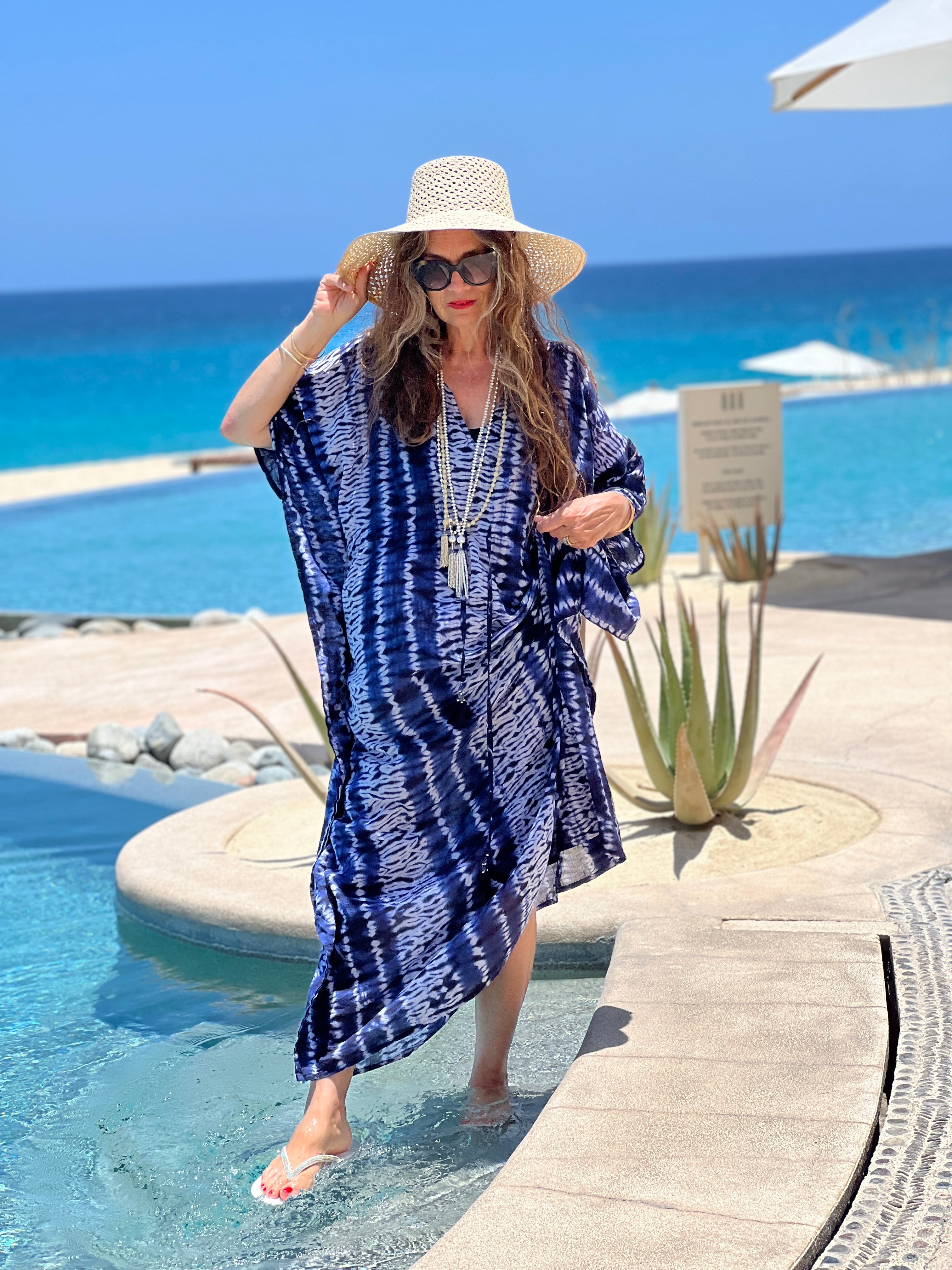 Scheherazade Shibori Maxi Kaftan Dress