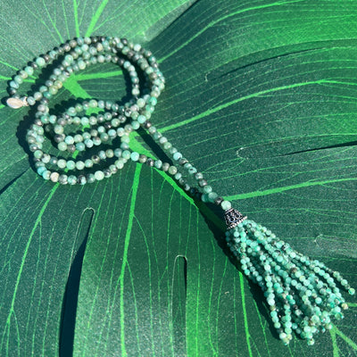 Unique Emerald Tassel Mala Necklace
