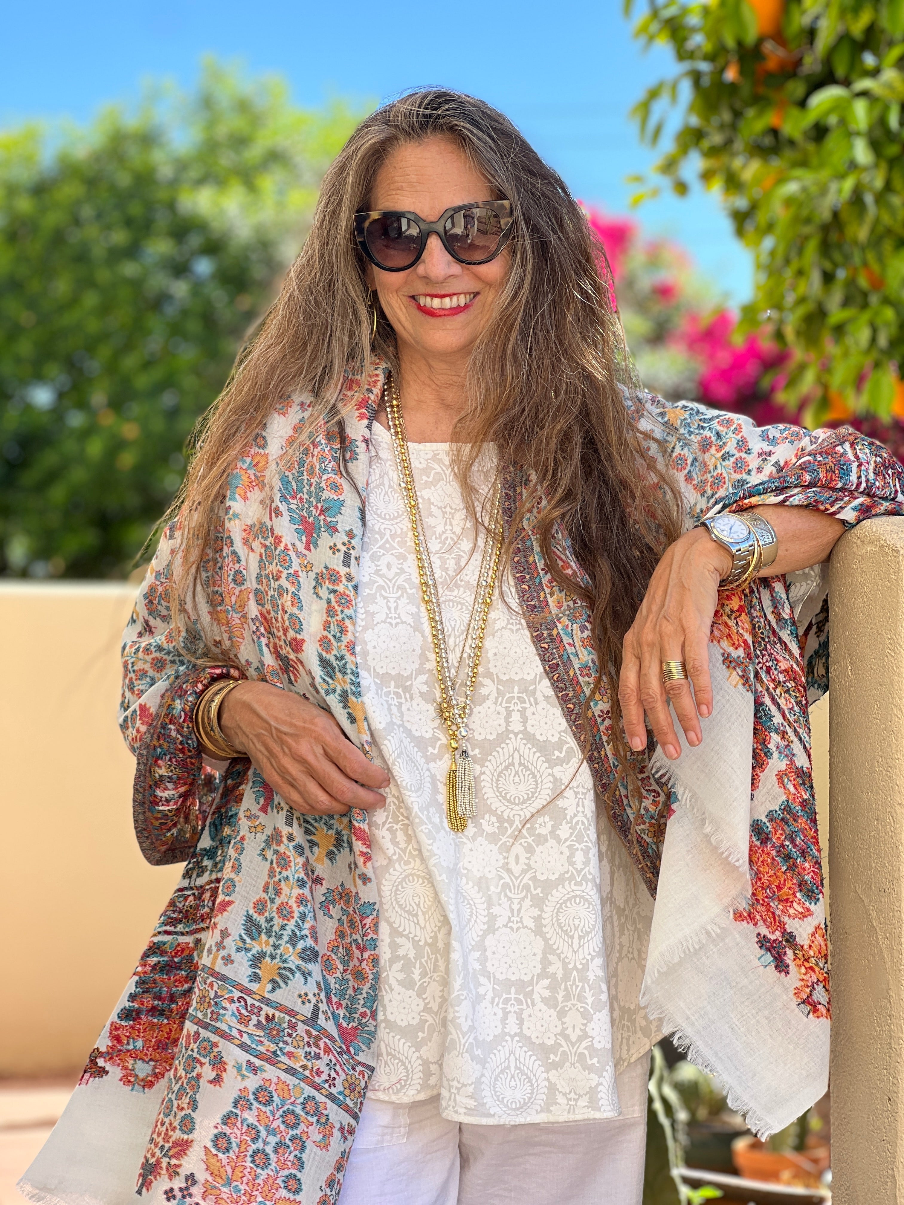 Spring Paisley Kani Fine Wool Shawl One of a Kind