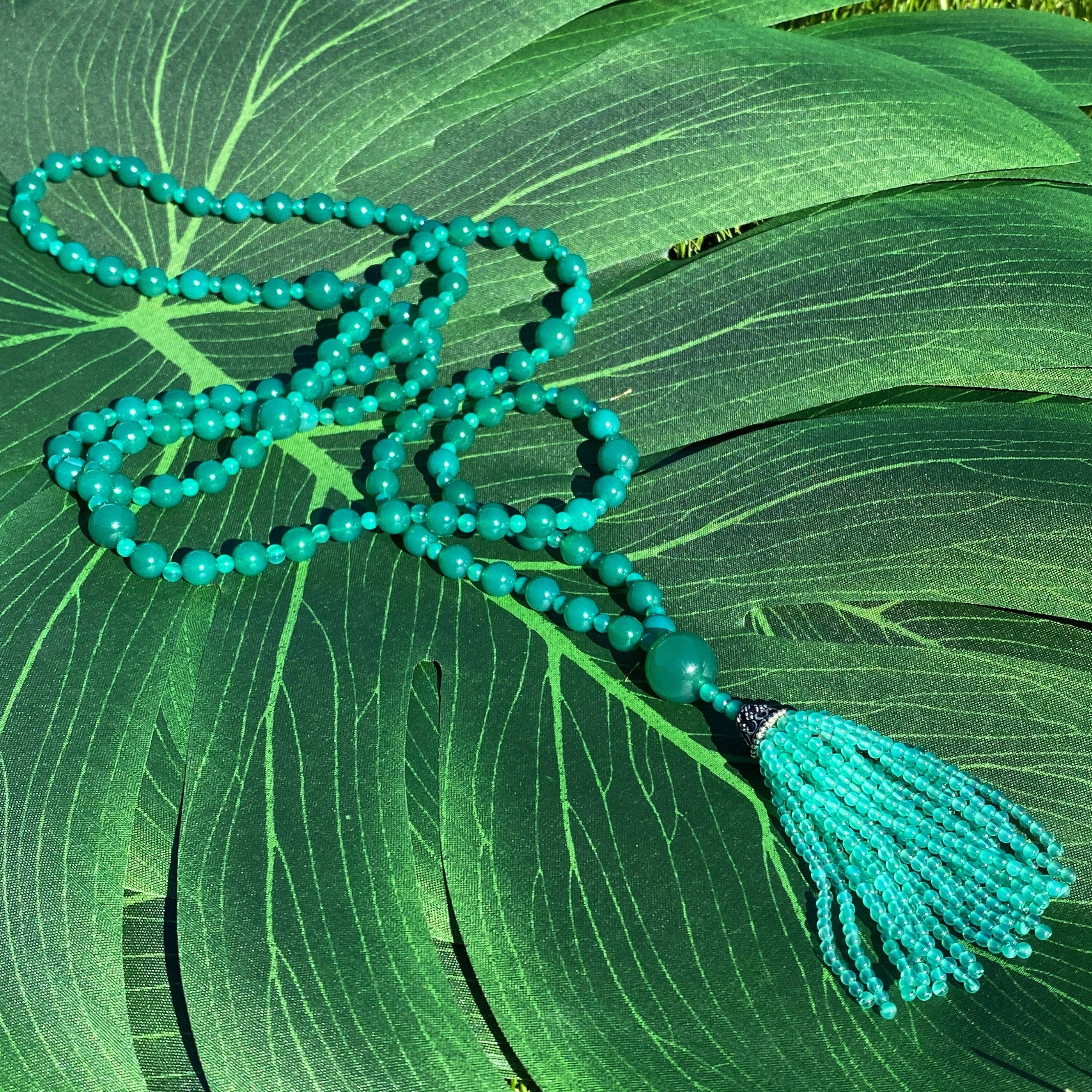 Semi Precious Green Onyx Mala