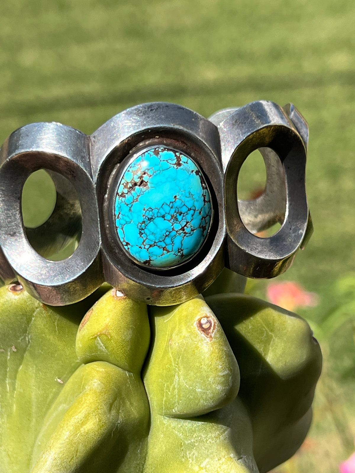 Vintage Rare #8 Turquoise and Silver Bracelet Navajo