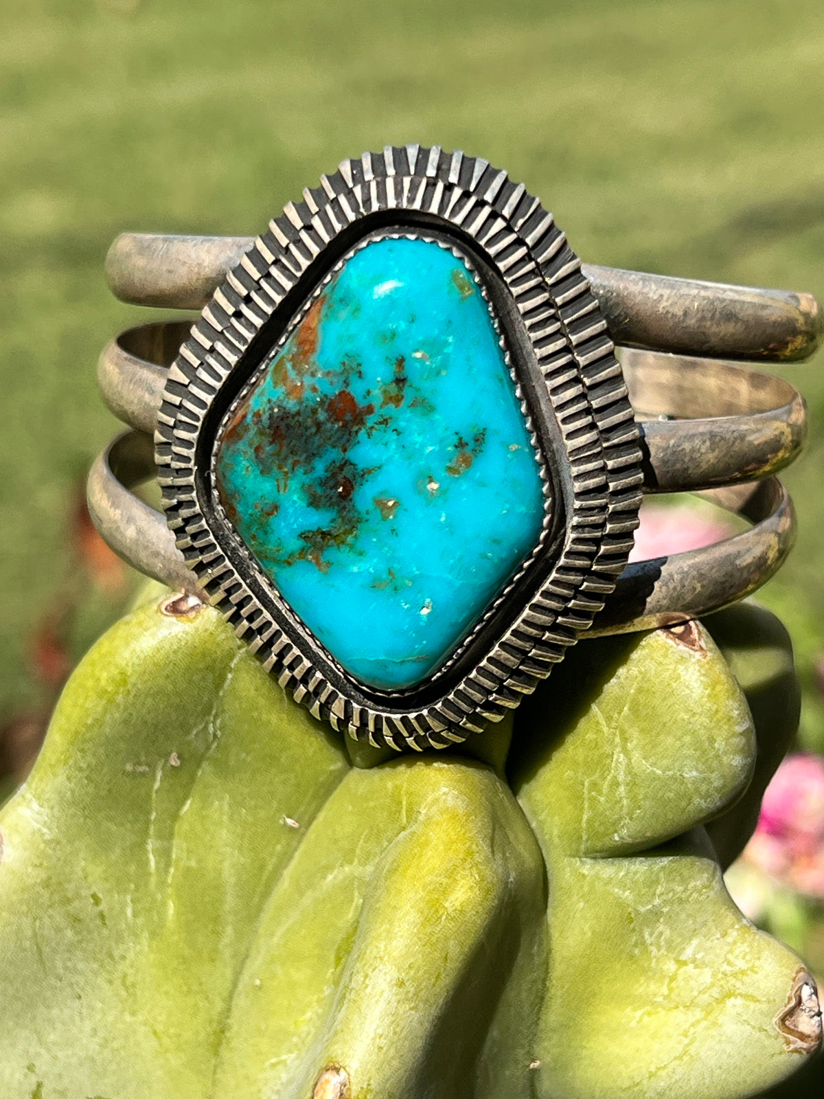 Vintage Royston Turquoise and Silver Bracelet Navajo