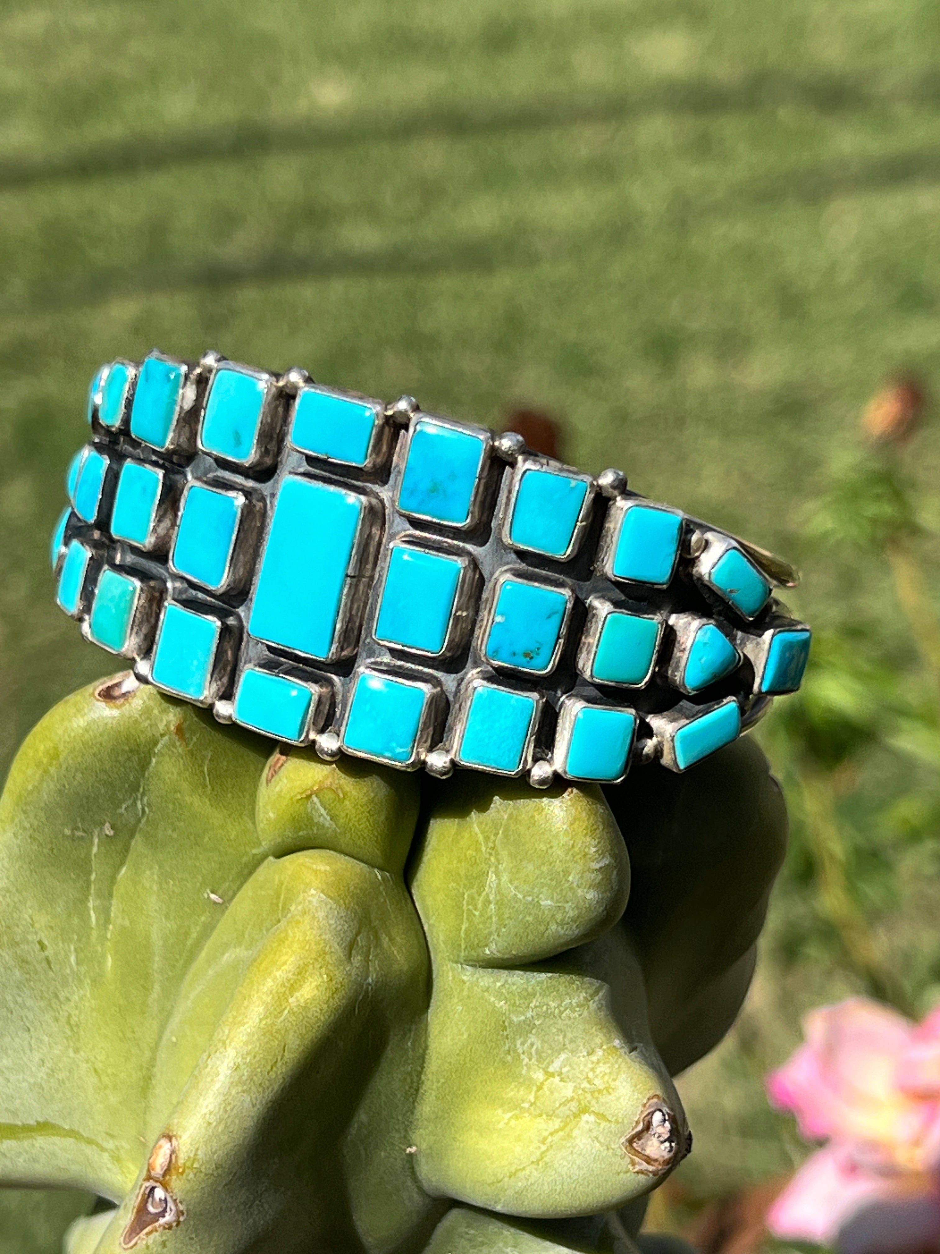 1Vintage Rare Sleeping Beauty Turquoise and Silver Bracelet Navajo