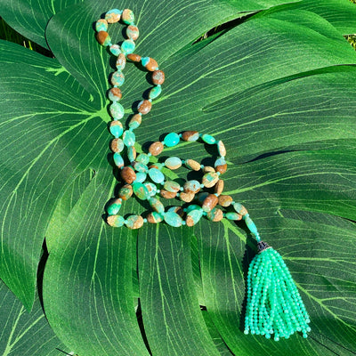 African Opal Mala Necklace