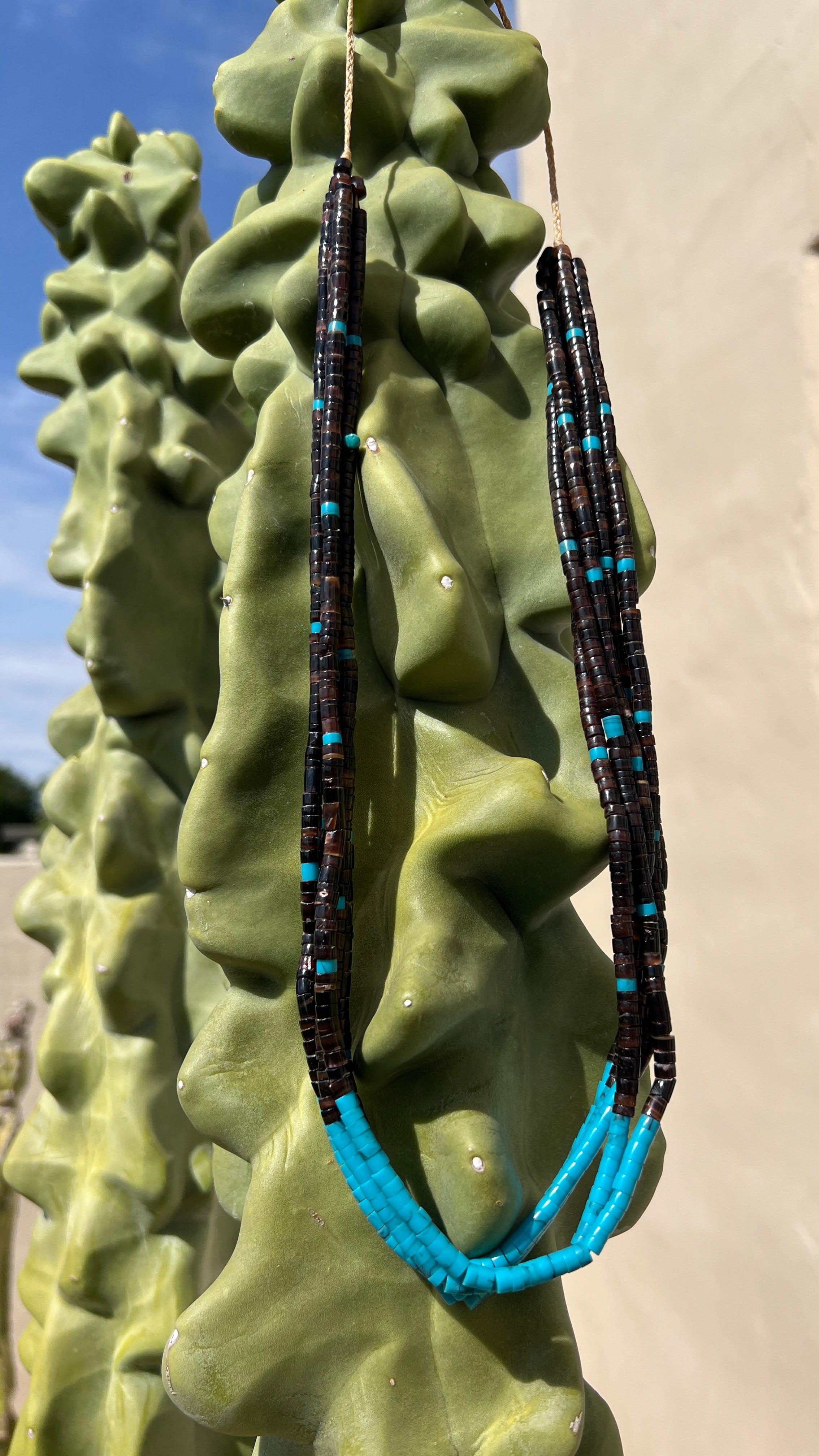 Heishi Shell and Turquoise Neckalce Santo Domingo