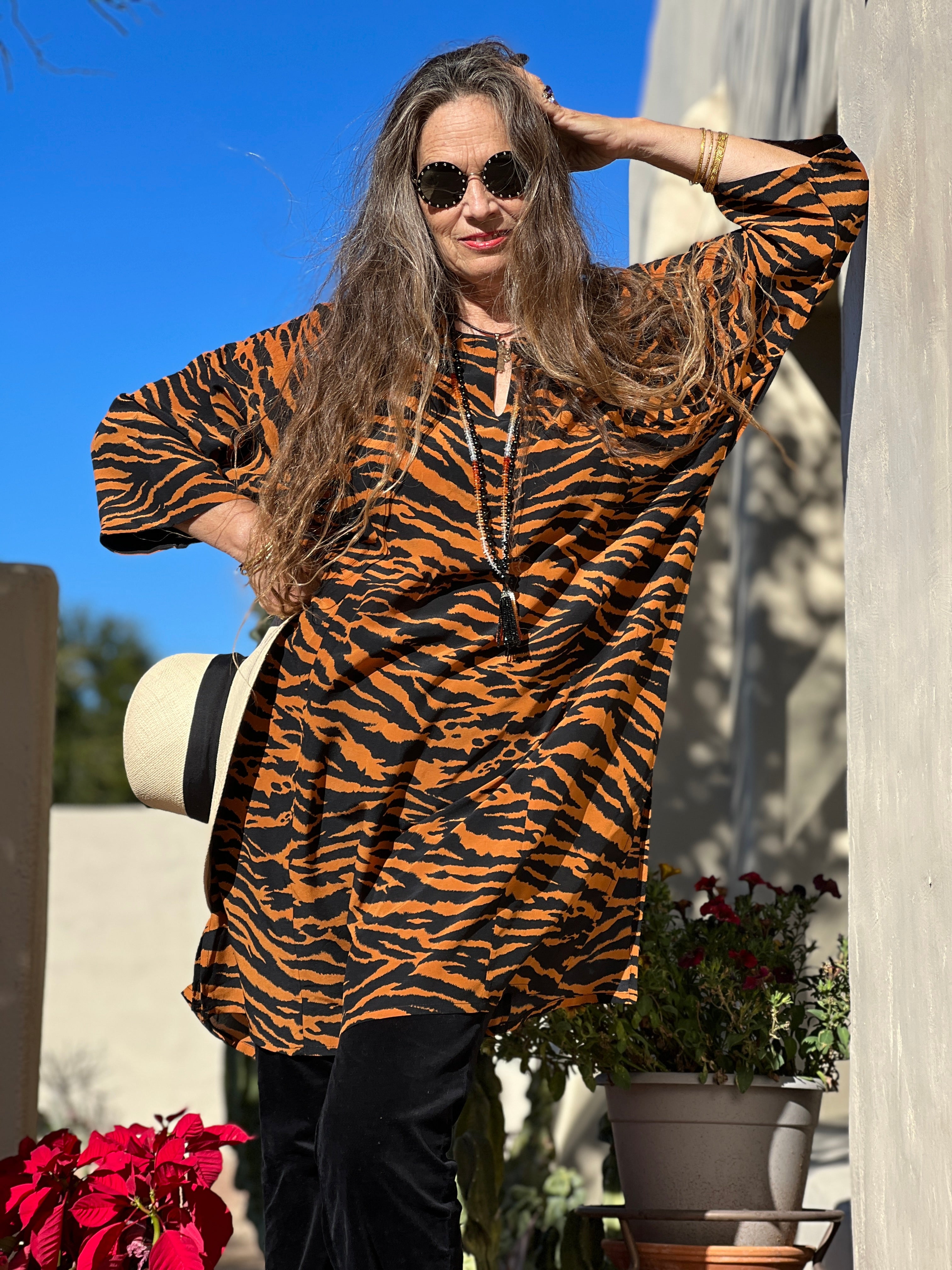 Princeton Panthera Tigris Italian Silk Tunic