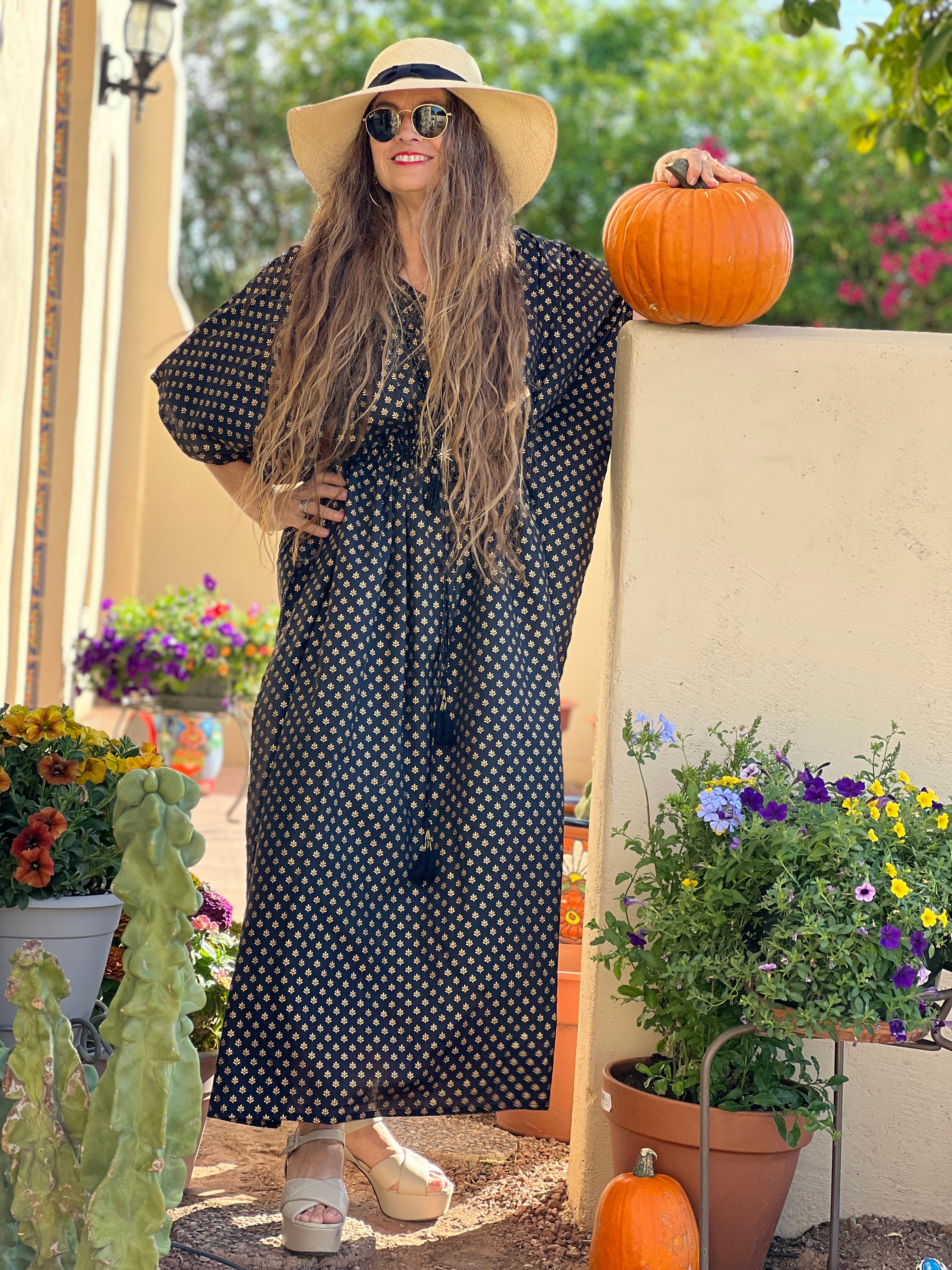 Diana Black Maxi Kaftan Dress