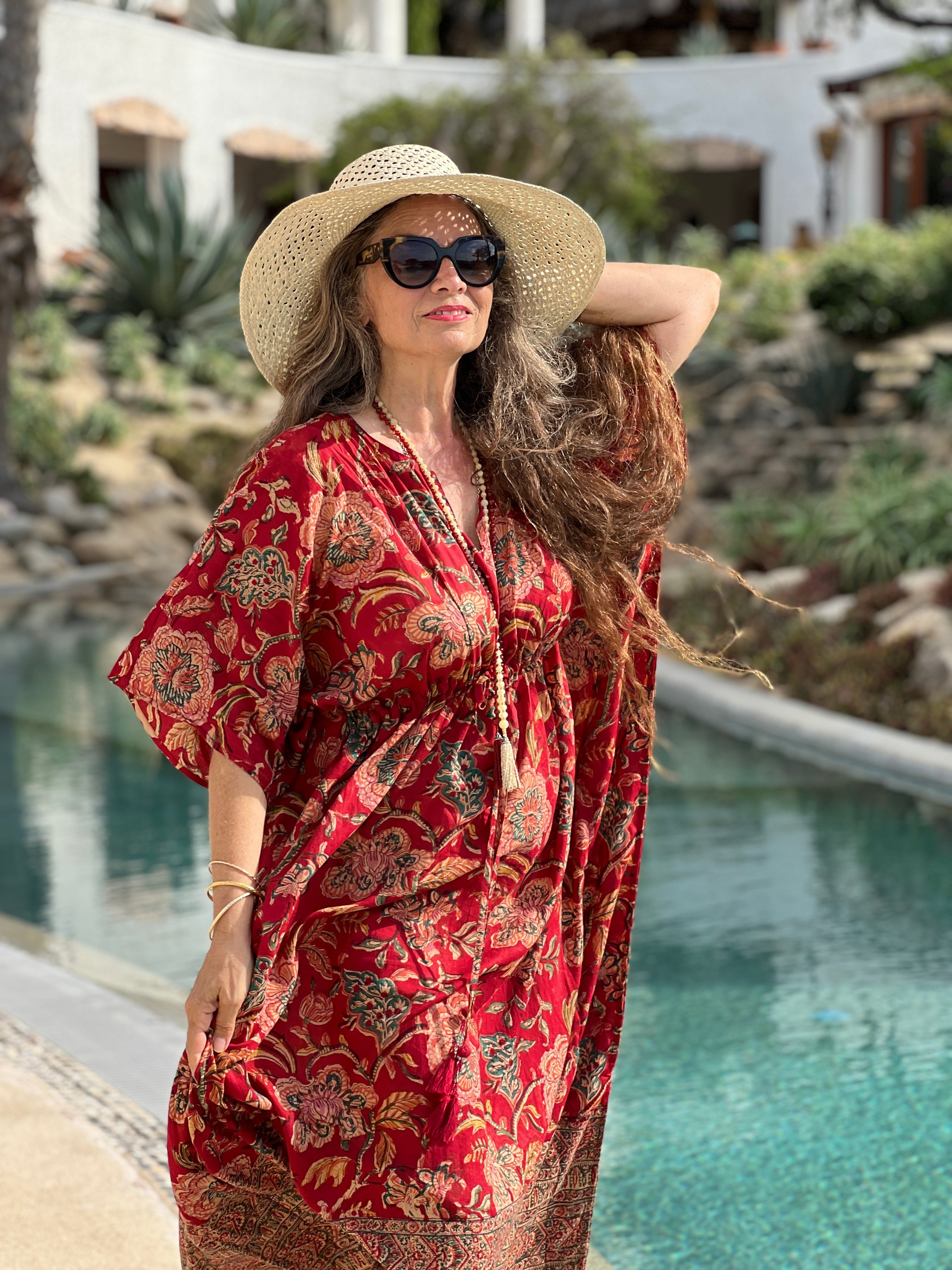 Catania Floral Maxi Kaftan Dress