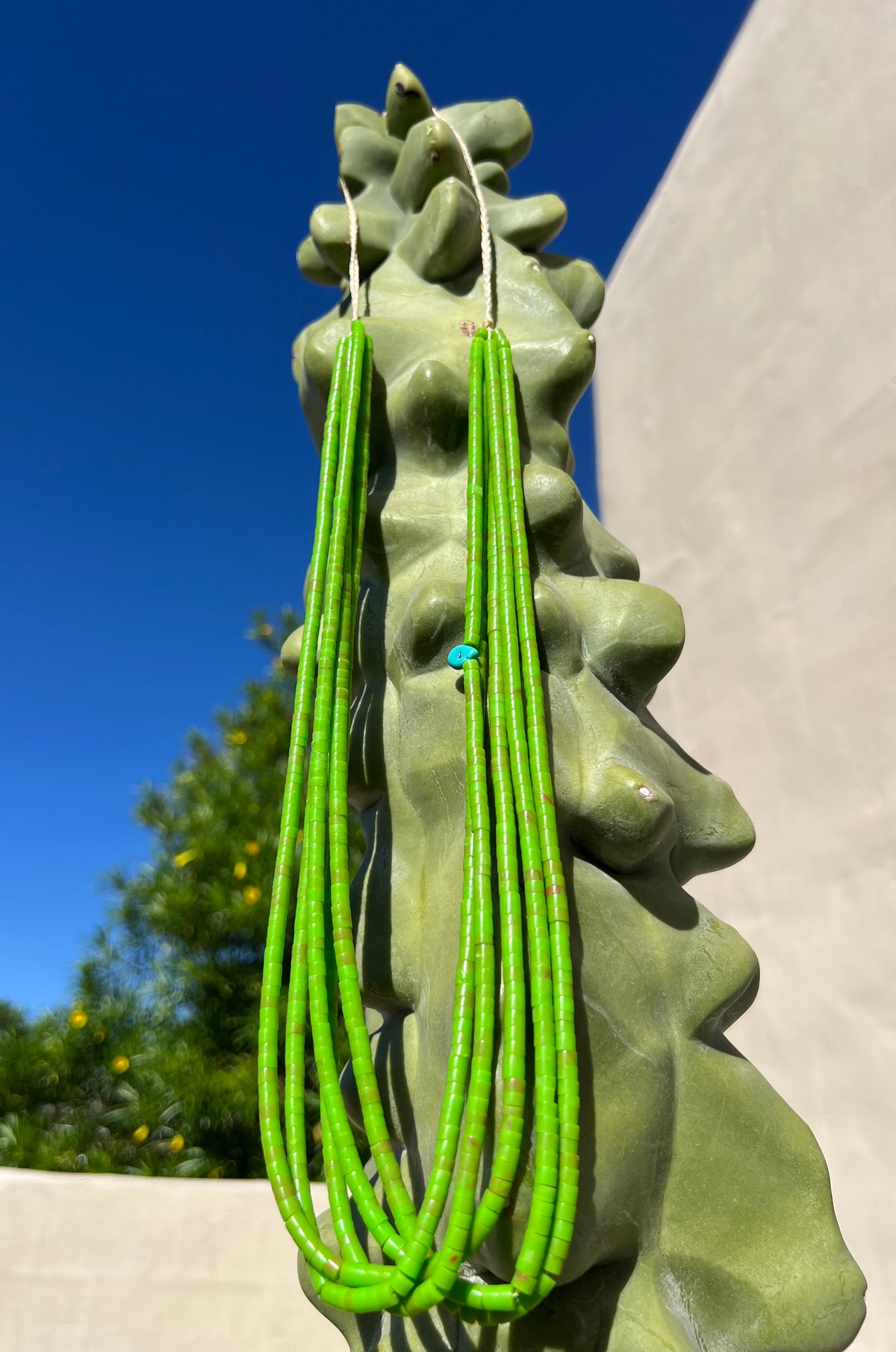Gaspeite Five Strand Necklace Santo Domingo