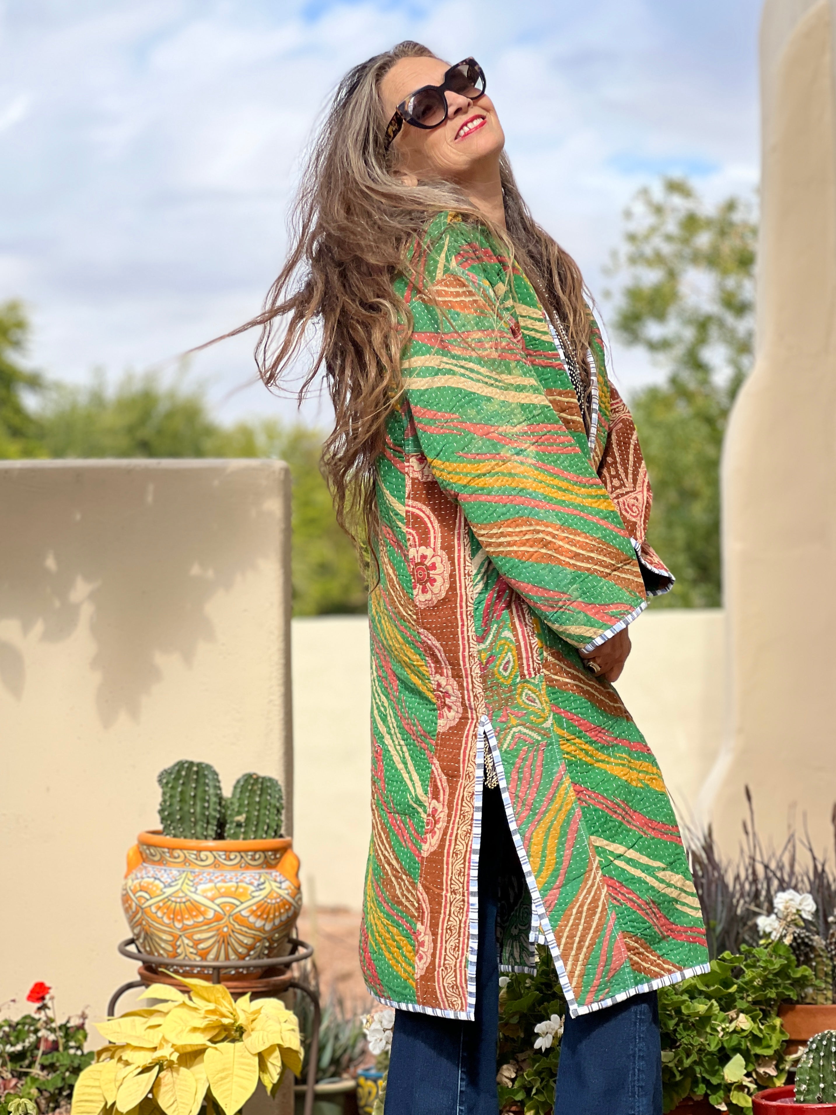 Kai cotton kantha coat One of a Kind