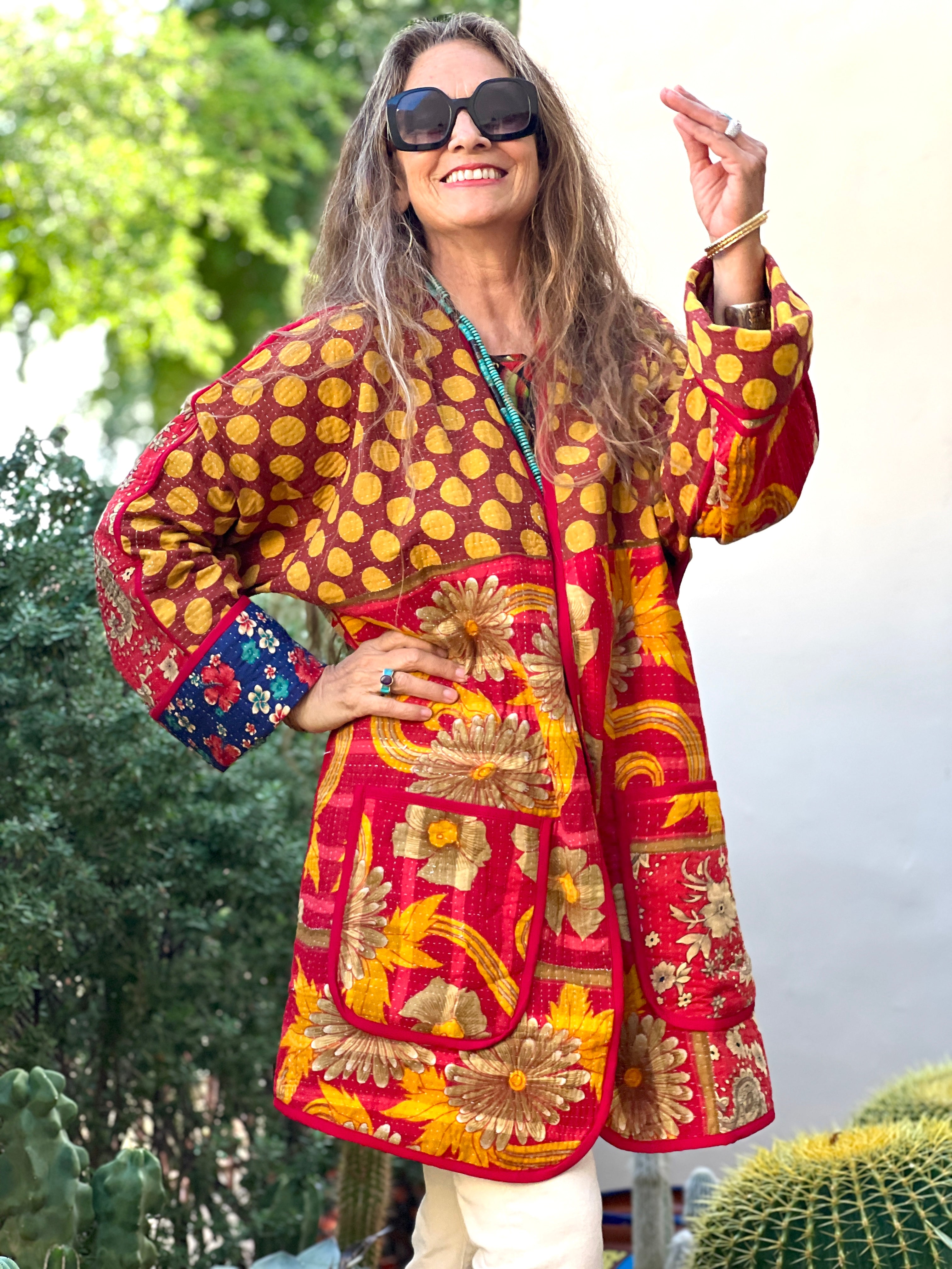 Natika Cotton Kantha Coat One of a Kind
