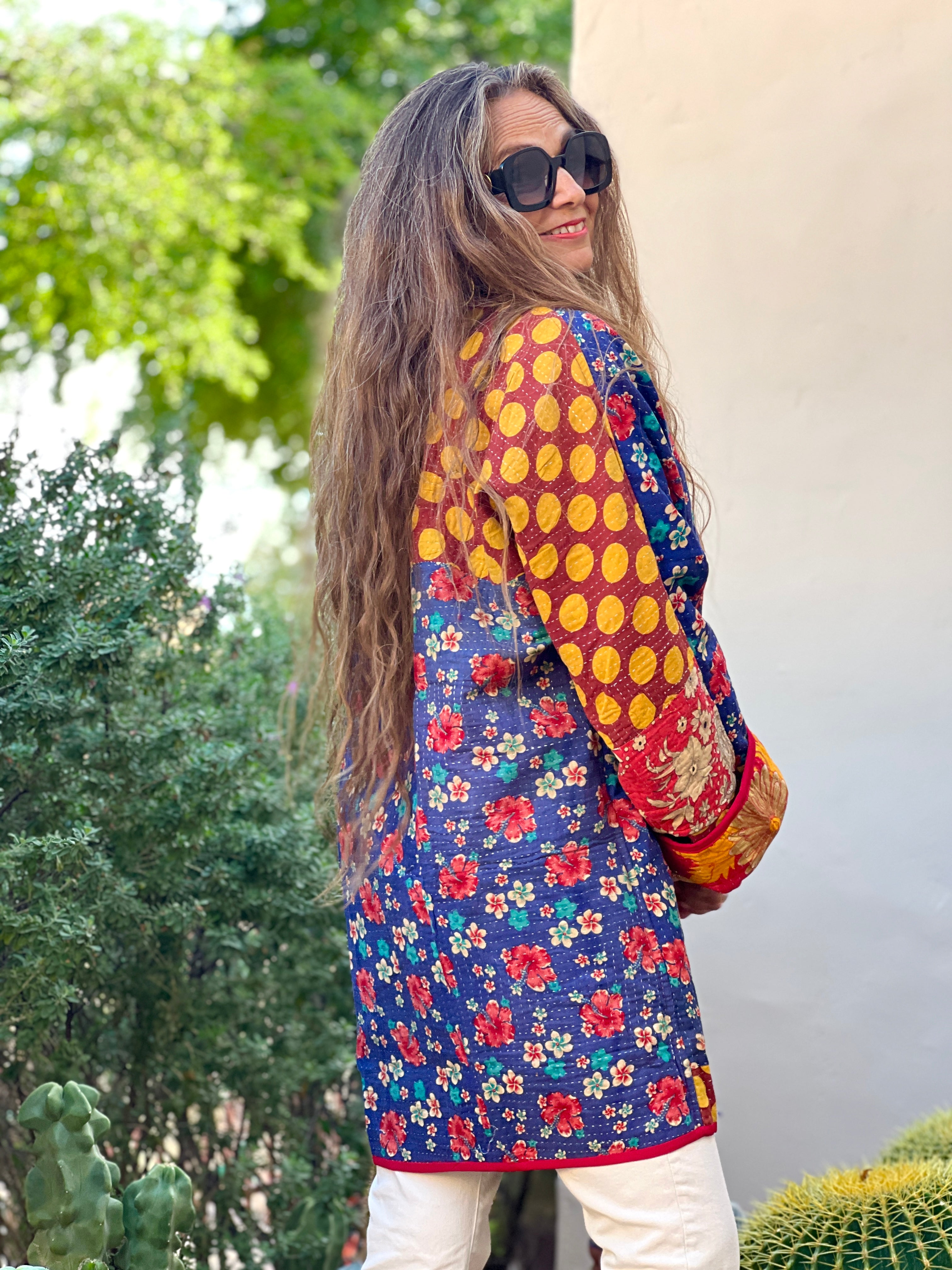 Natika Cotton Kantha Coat One of a Kind