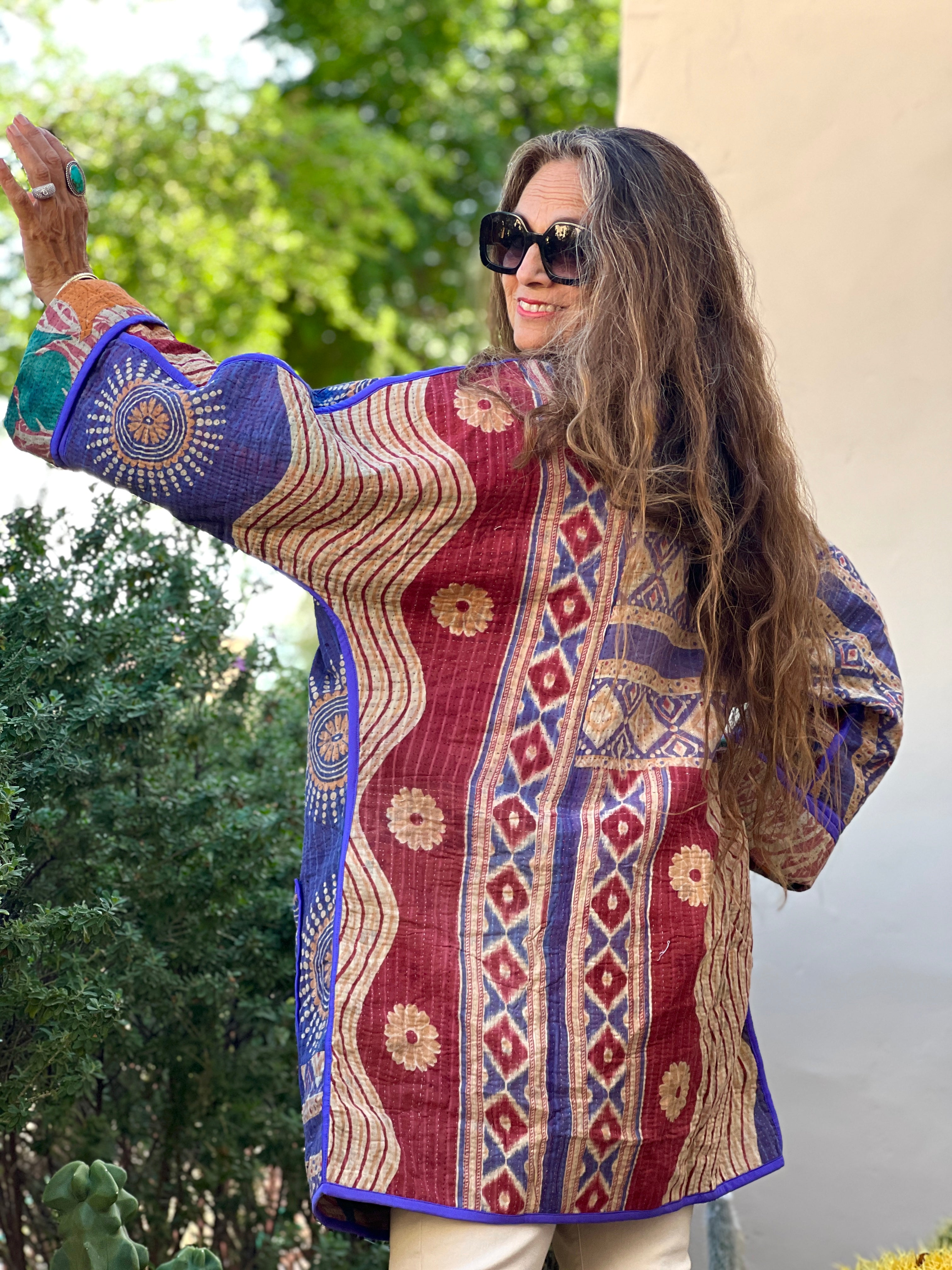 Cherai Cotton Kantha Coat One of a Kind