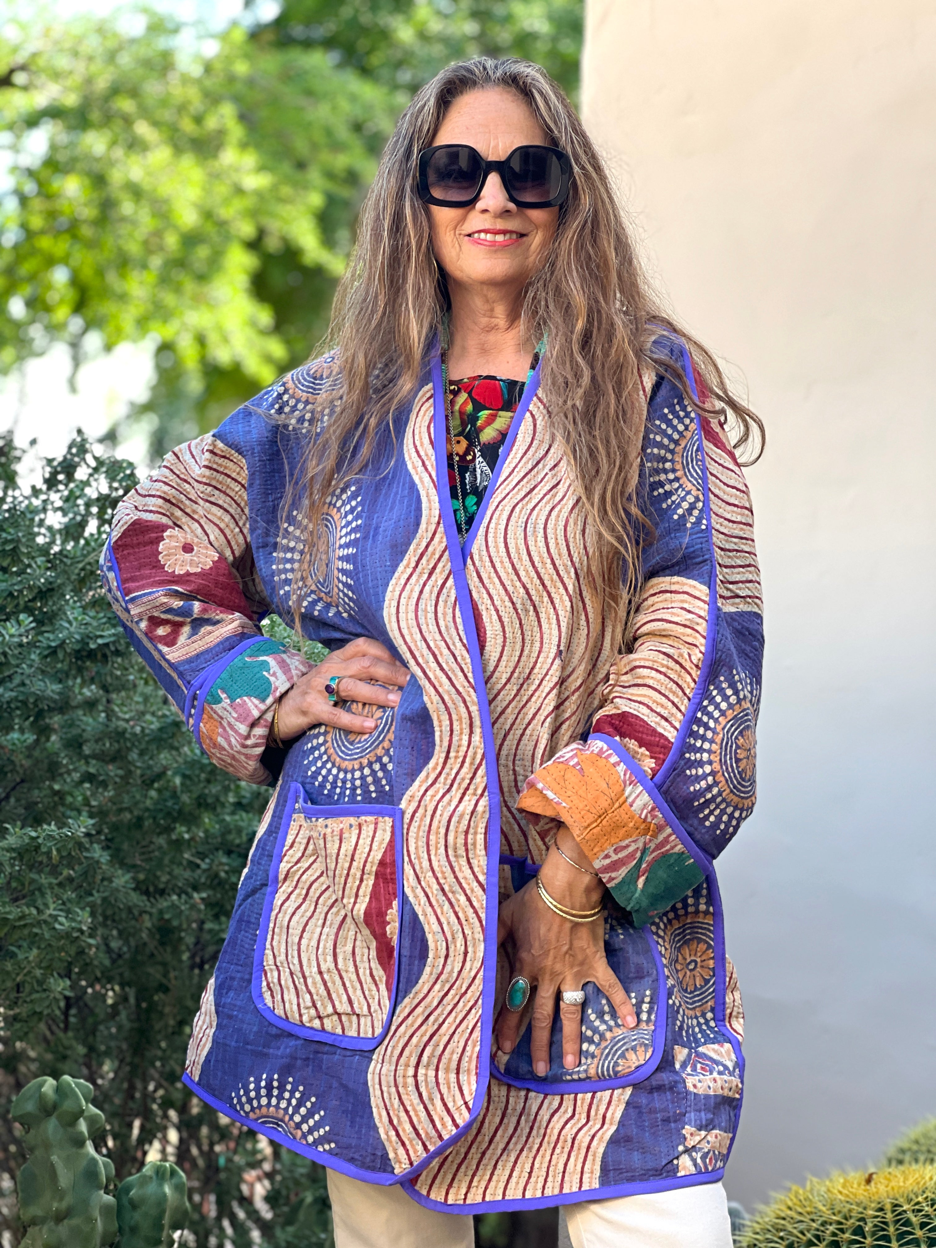 Cherai Cotton Kantha Coat One of a Kind