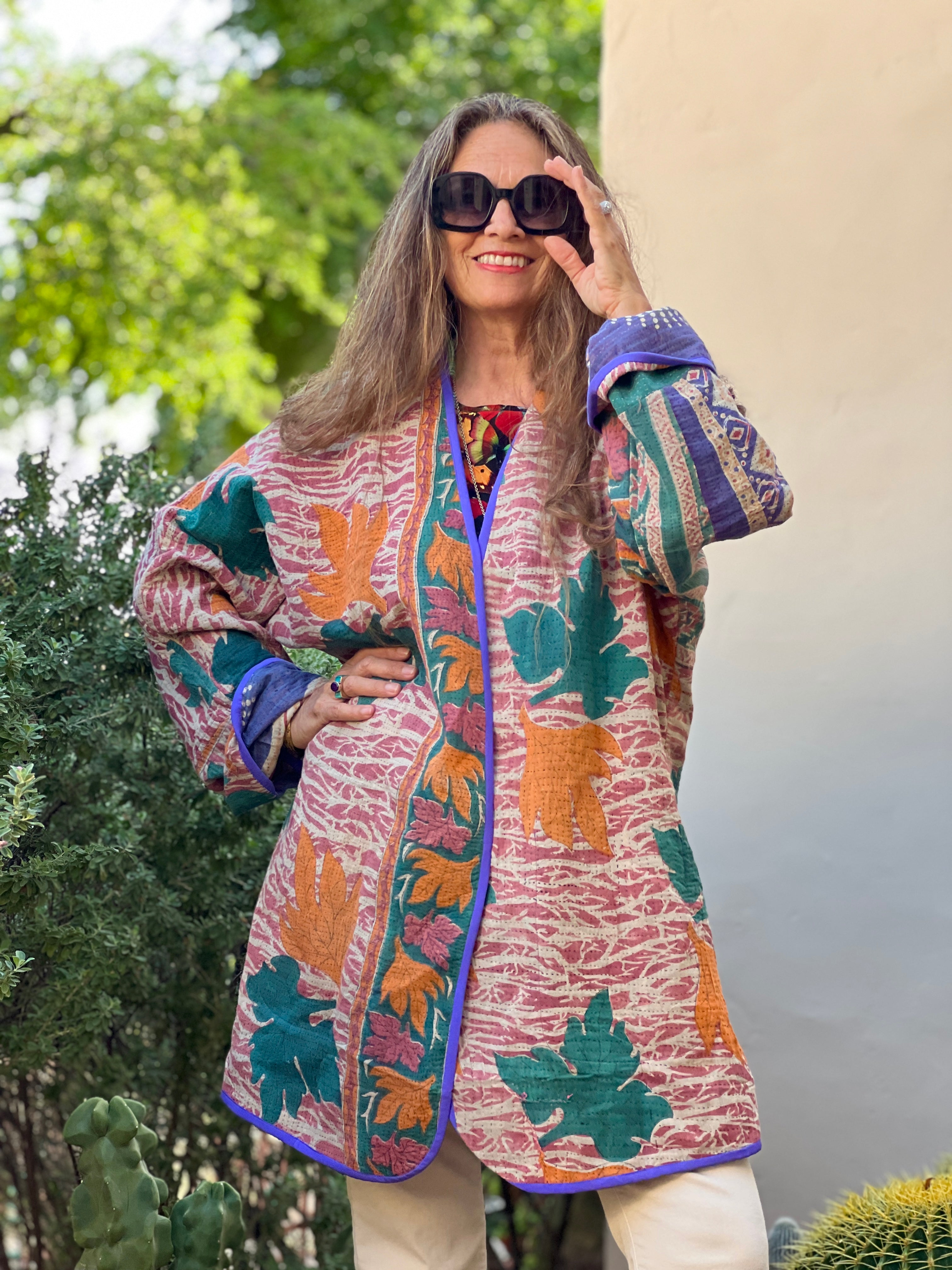 Cherai Cotton Kantha Coat One of a Kind