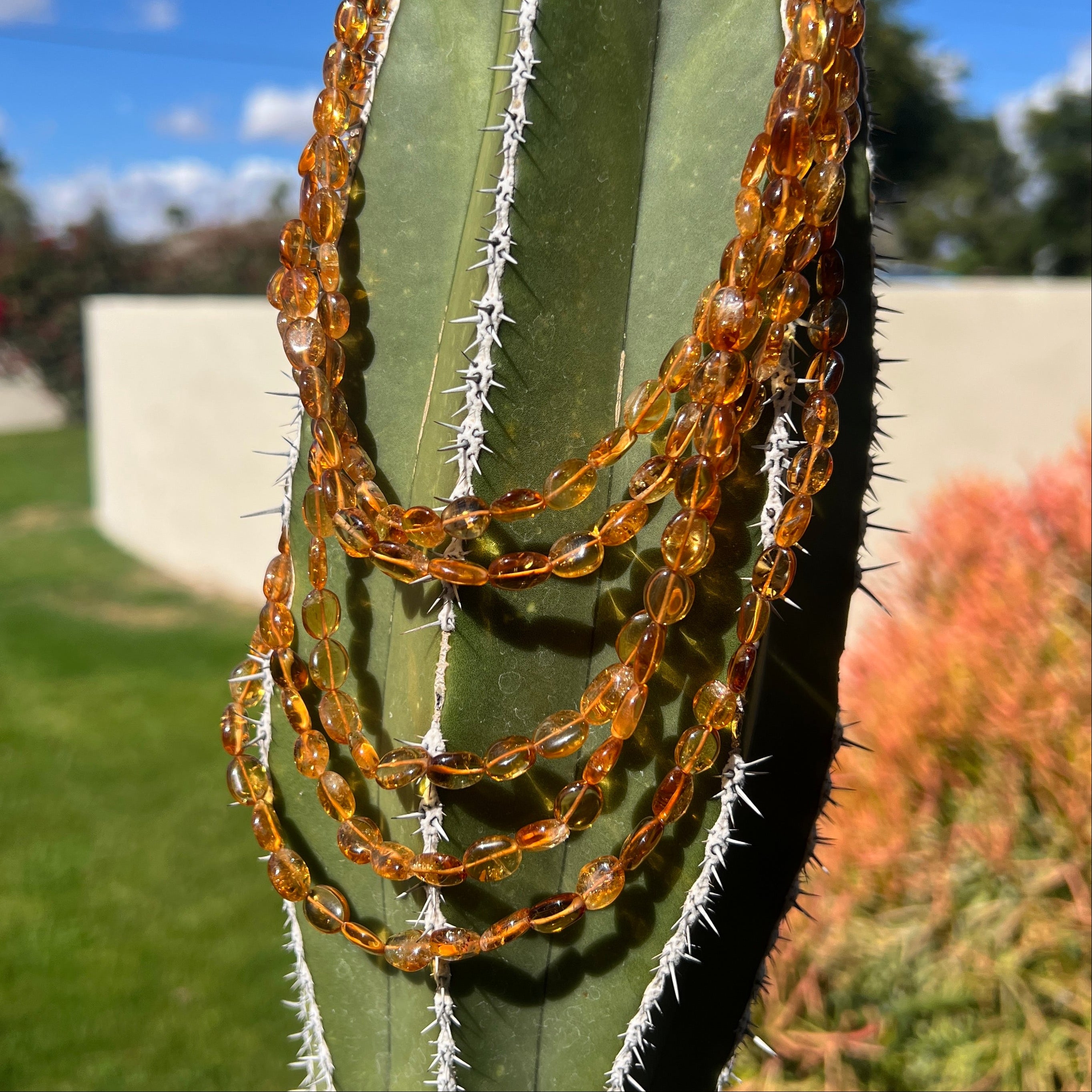 Natural Citrine Five Strand Necklace