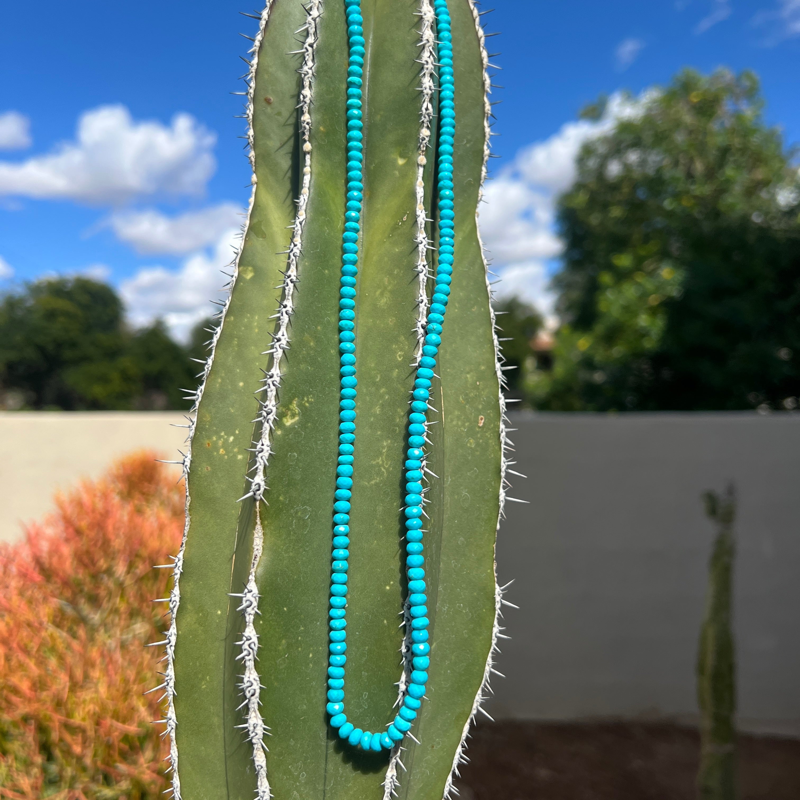 Faceted Sleeping Beauty Turquoise and 18Kt Gold Necklace
