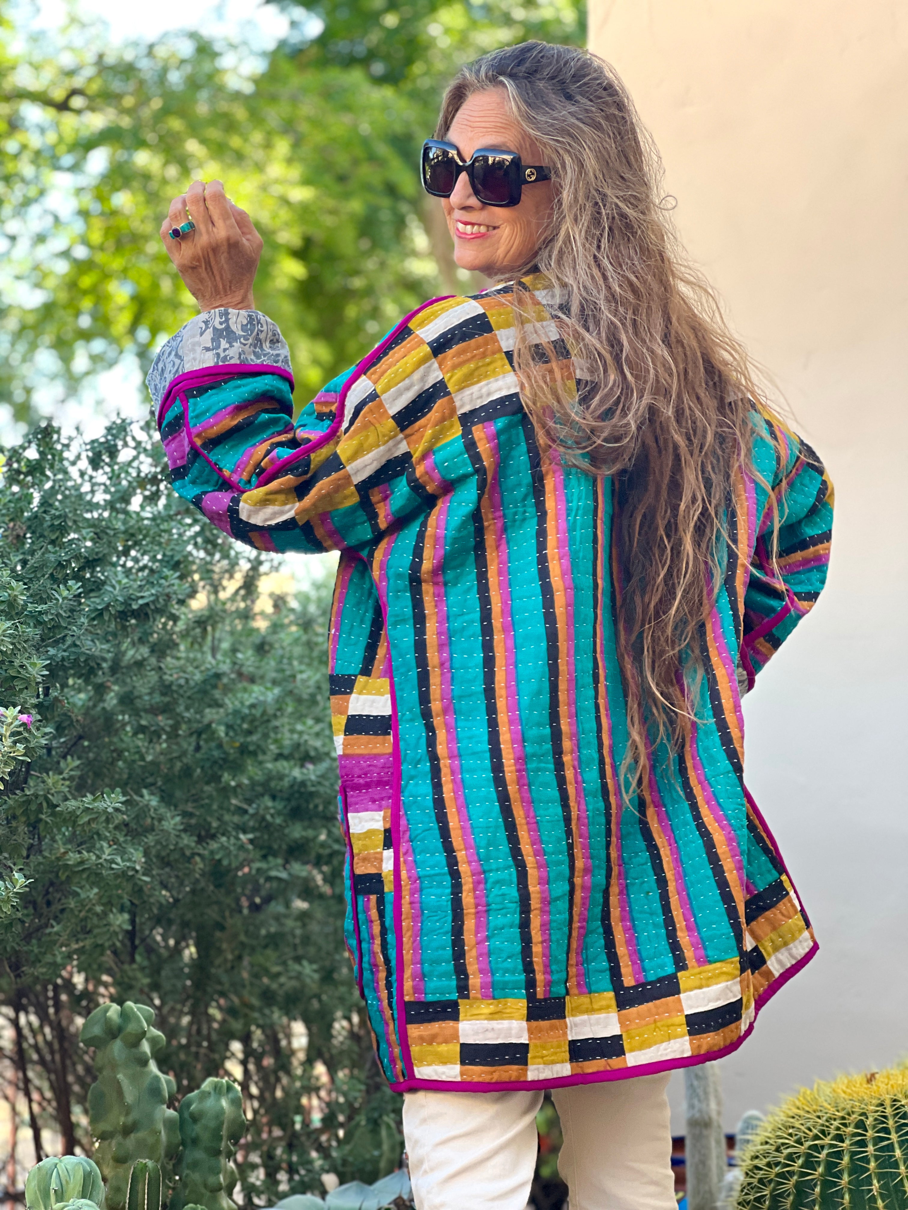 Pallana Cotton Kantha Coat One of a Kind