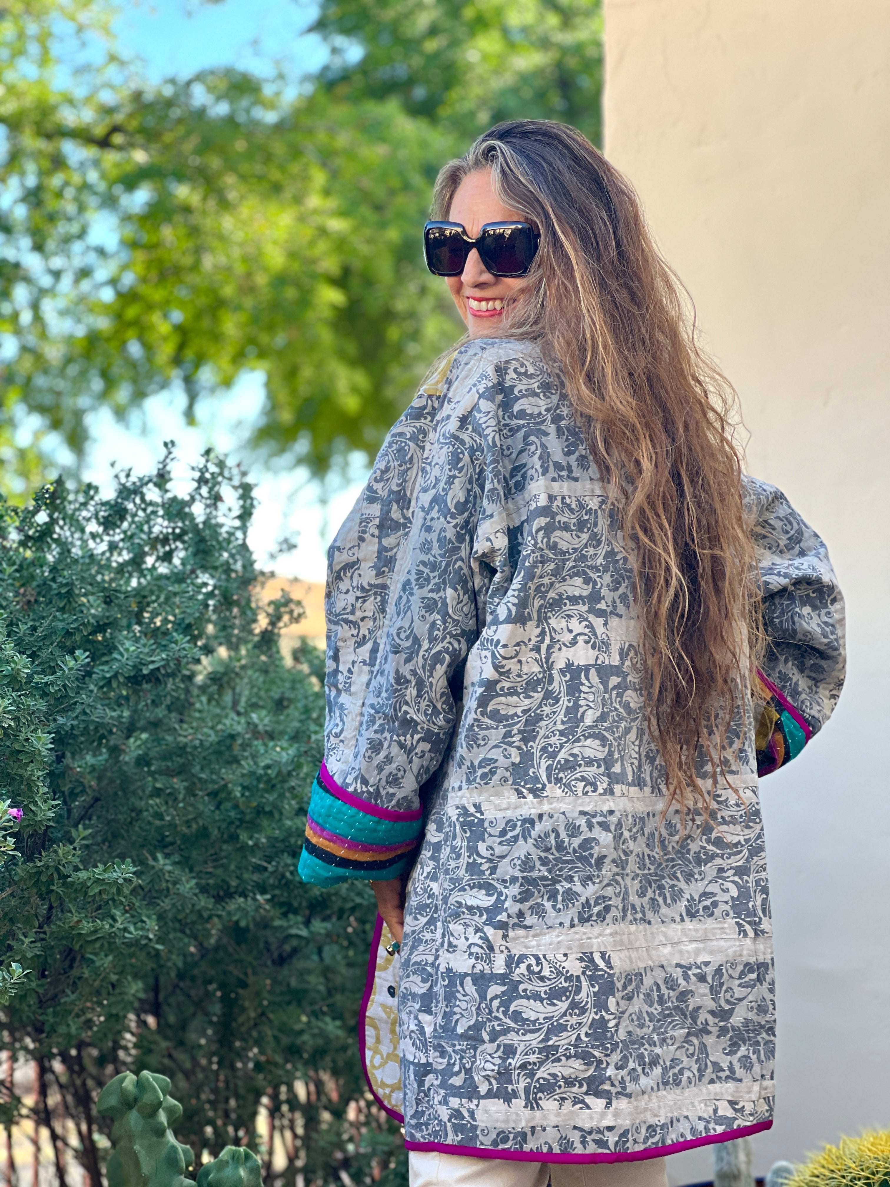 Pallana Cotton Kantha Coat One of a Kind