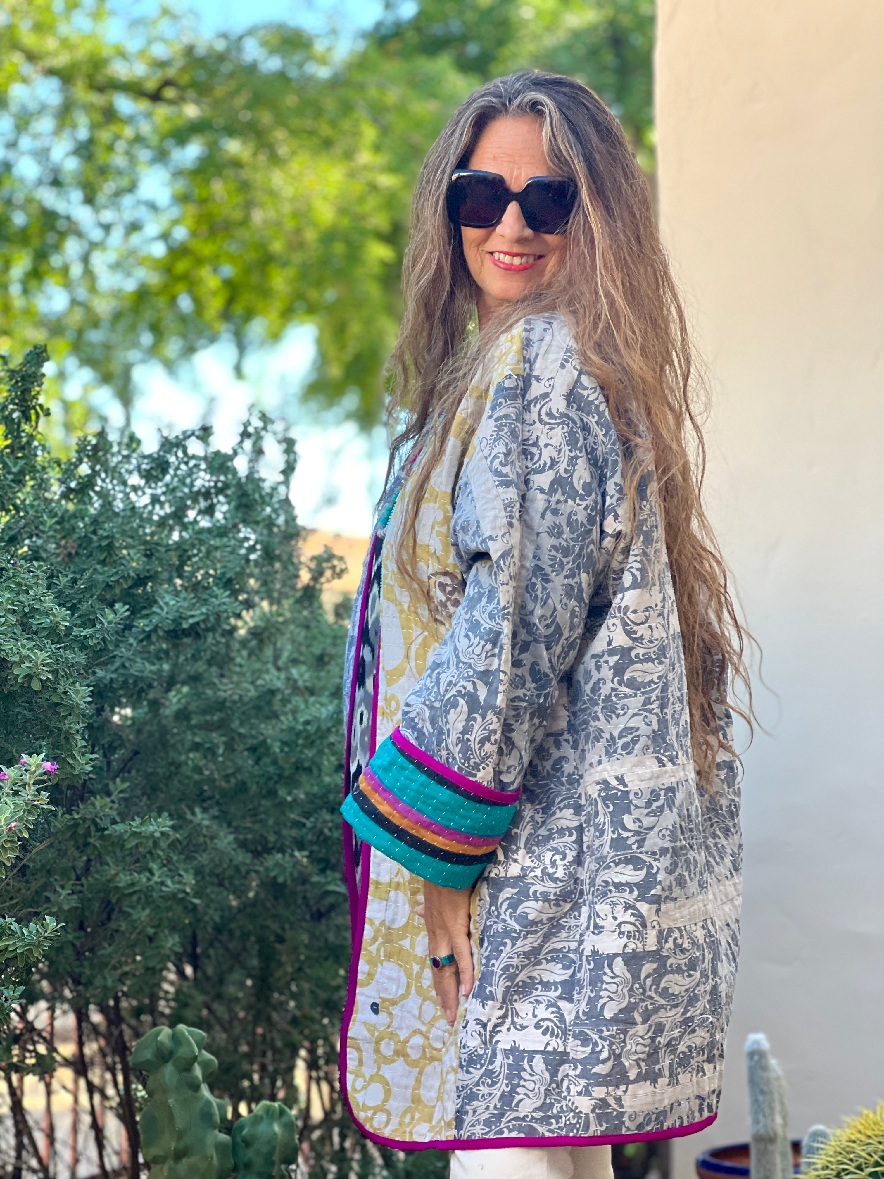 Pallana Cotton Kantha Coat One of a Kind