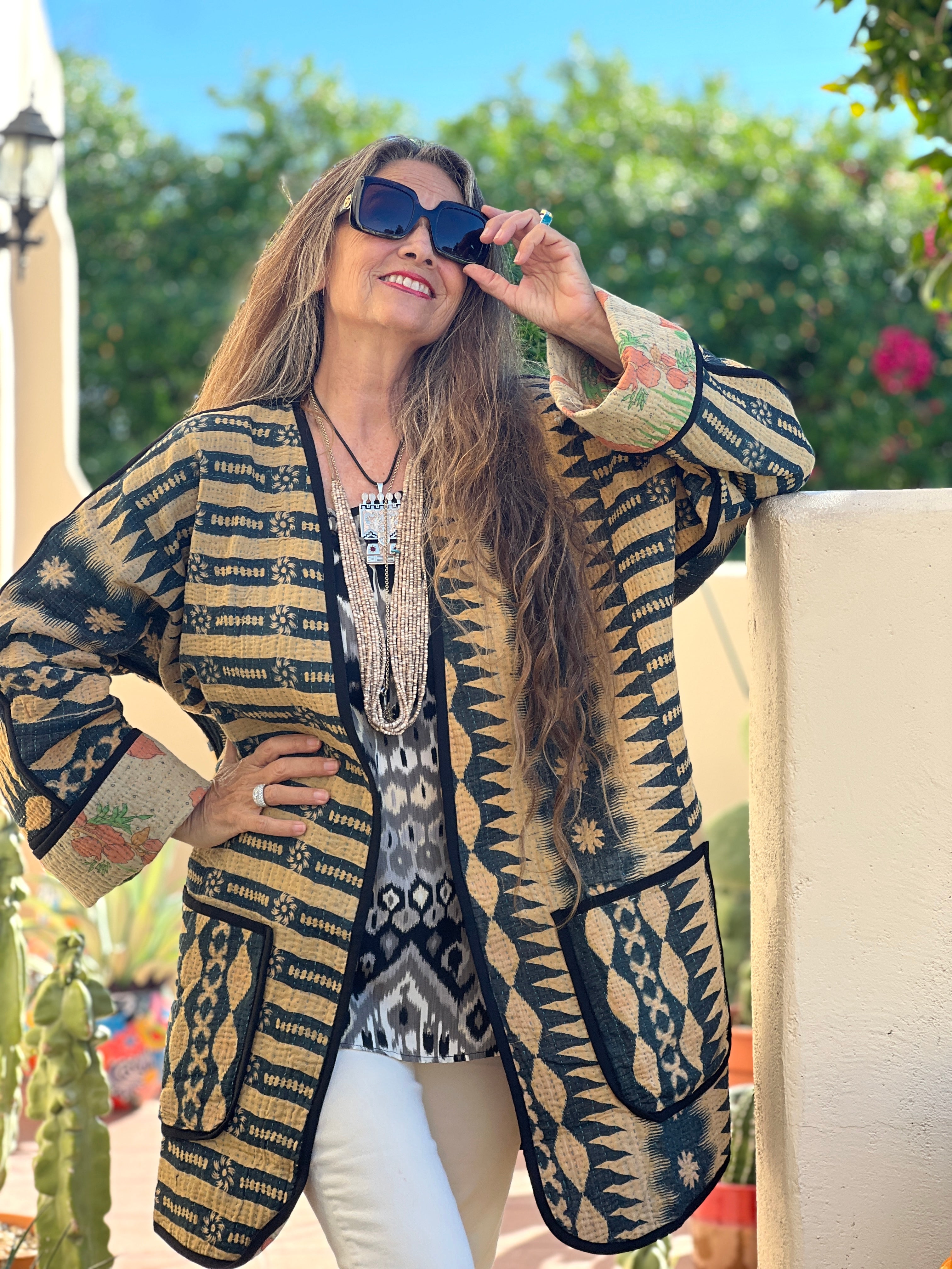 Anjuna Cotton Kantha Coat One of a Kind