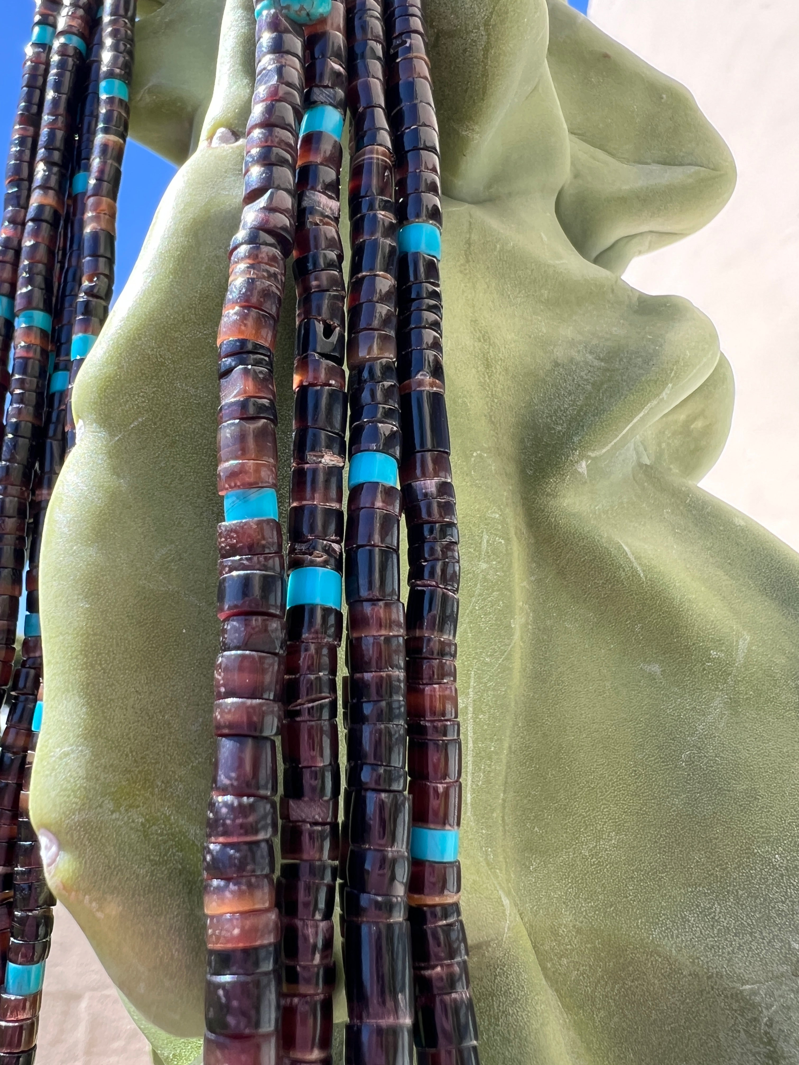 Heishi Shell and Turquoise Neckalce Santo Domingo