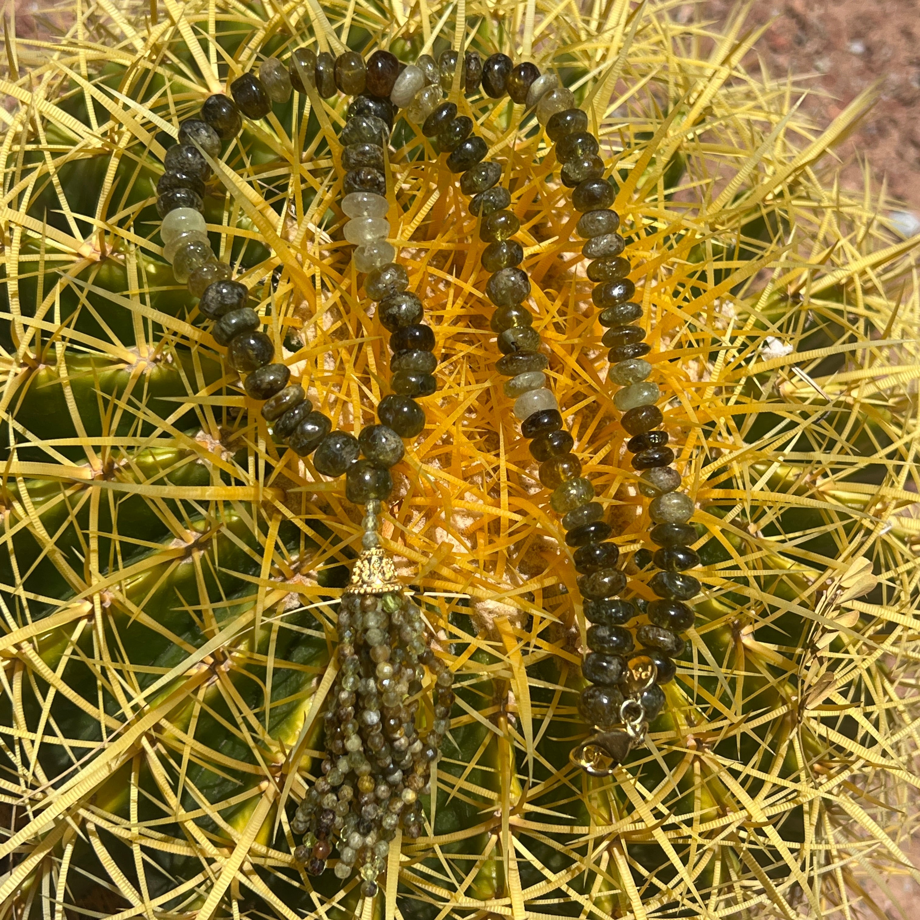 Grossular Green Garnet Mini Mala Necklace
