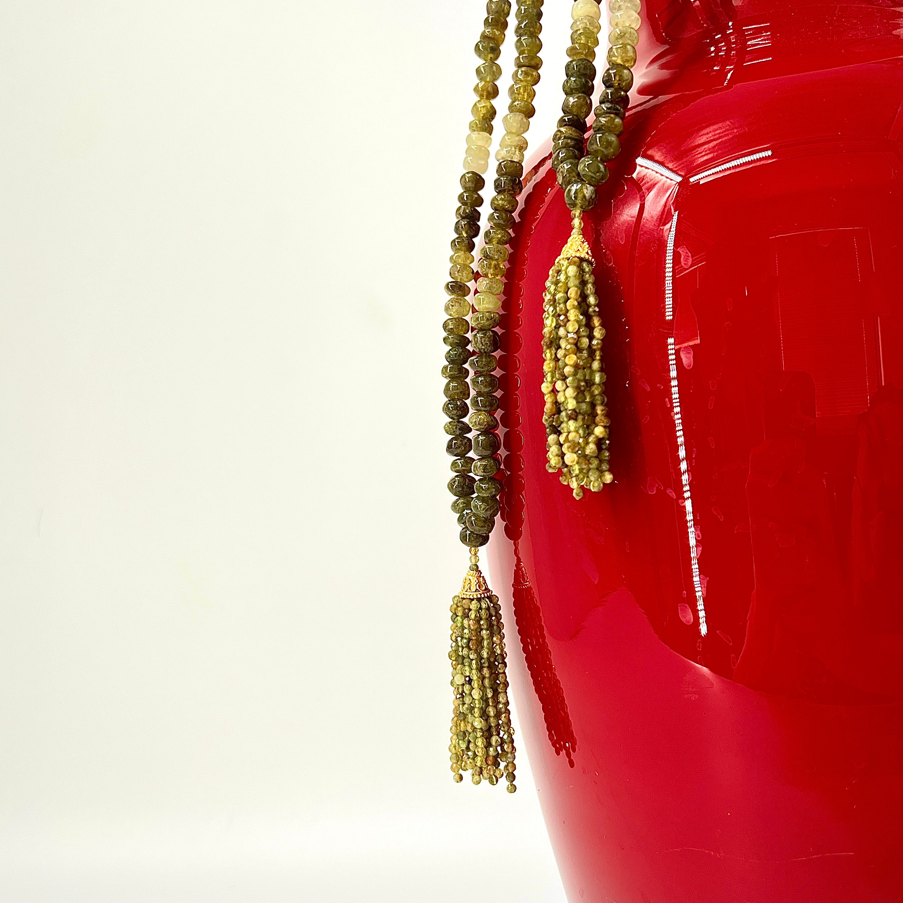 Grossular Green Garnet Mini Mala Necklace