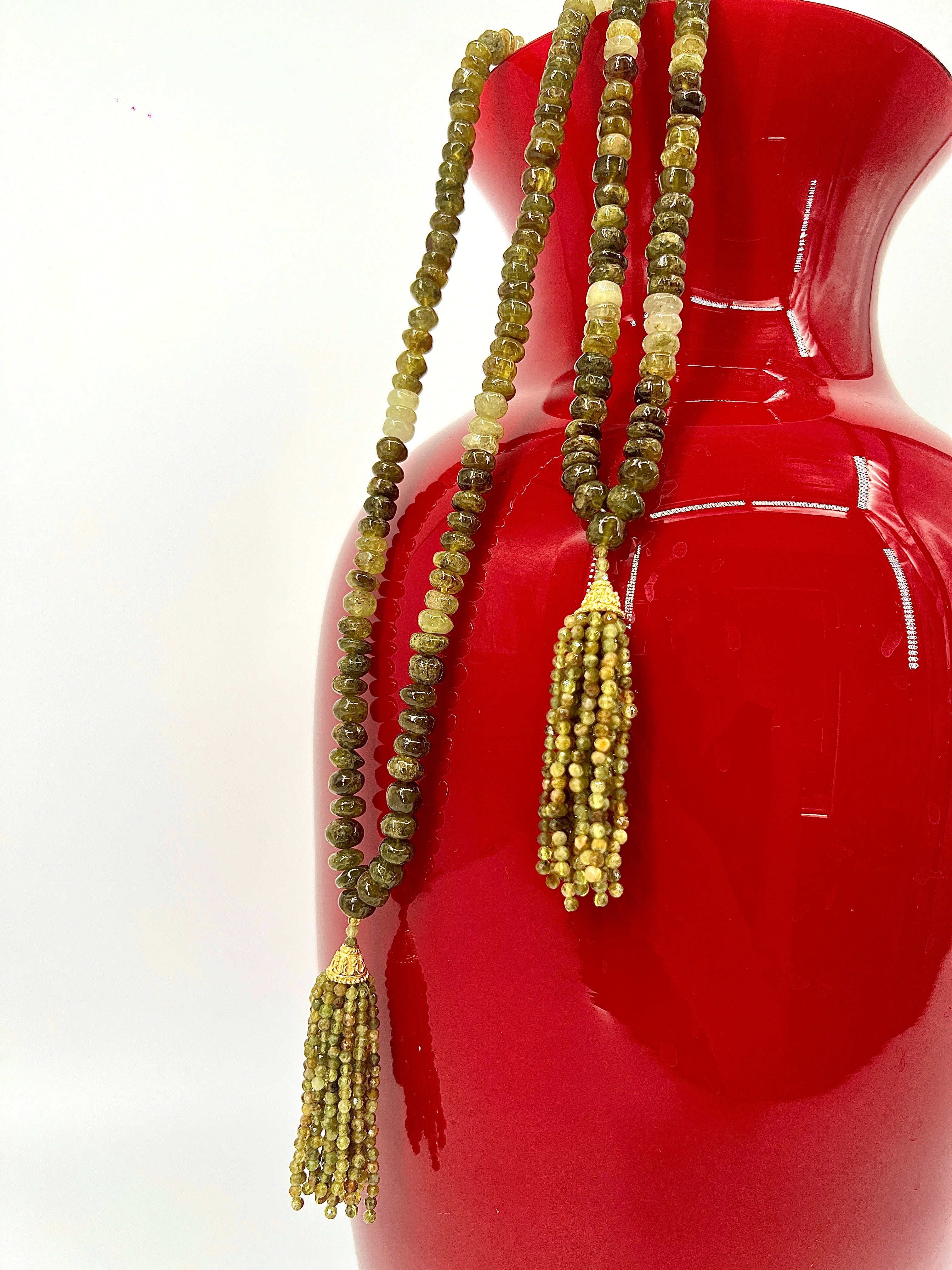 Grossular Green Garnet Mini Mala Necklace