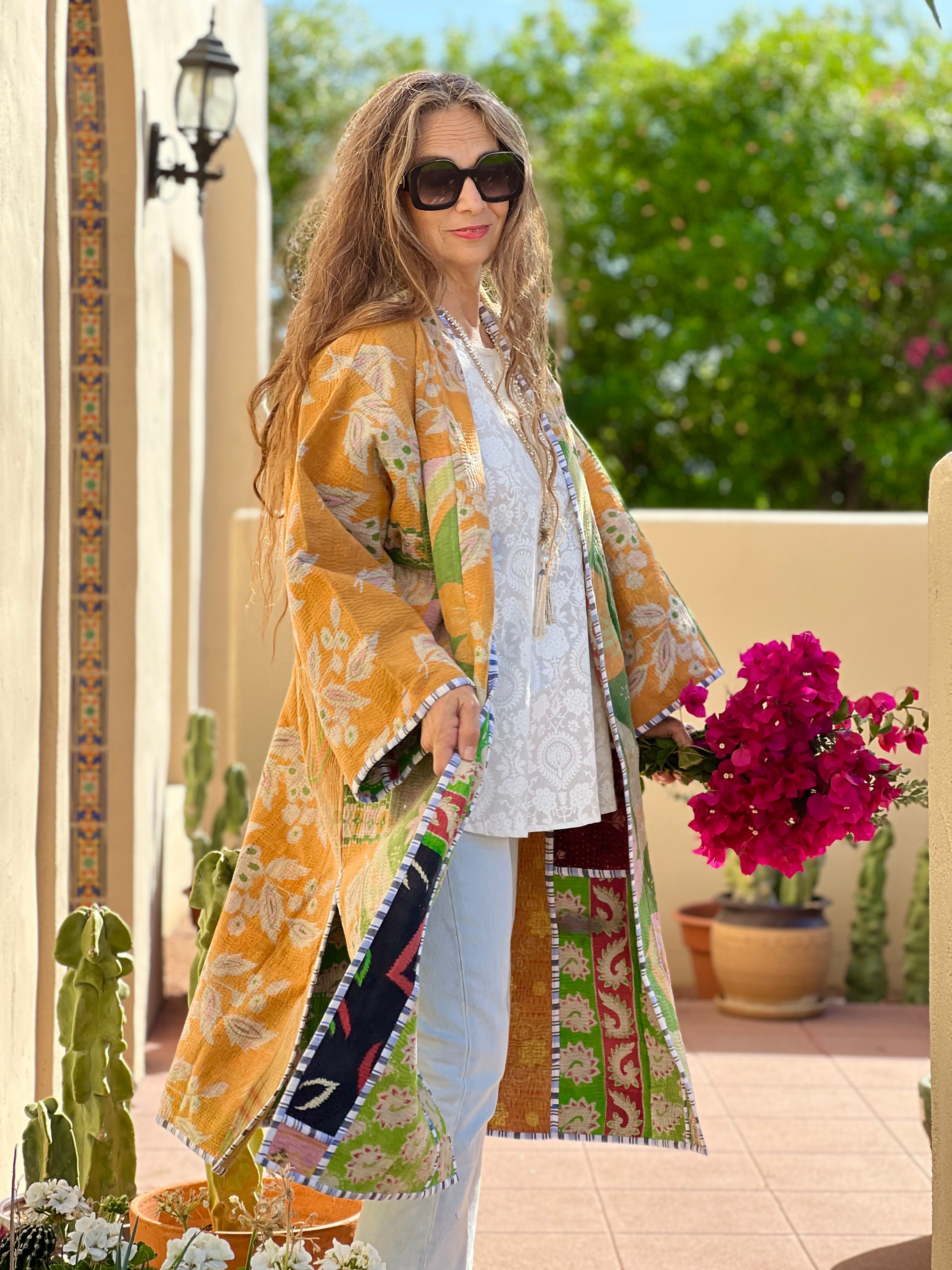 Citlali Cotton Kantha Coat One of a Kind