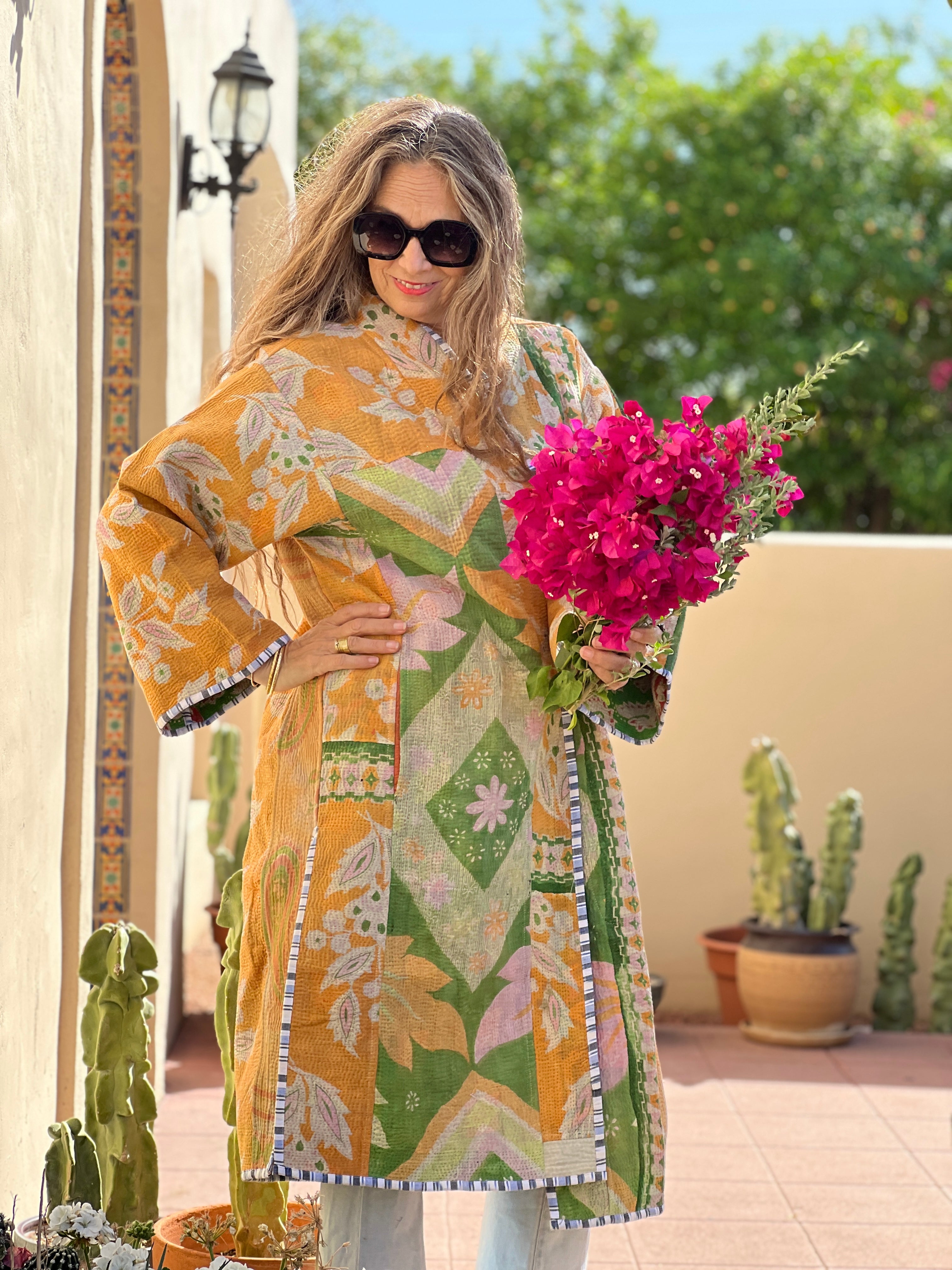 Citlali Cotton Kantha Coat One of a Kind