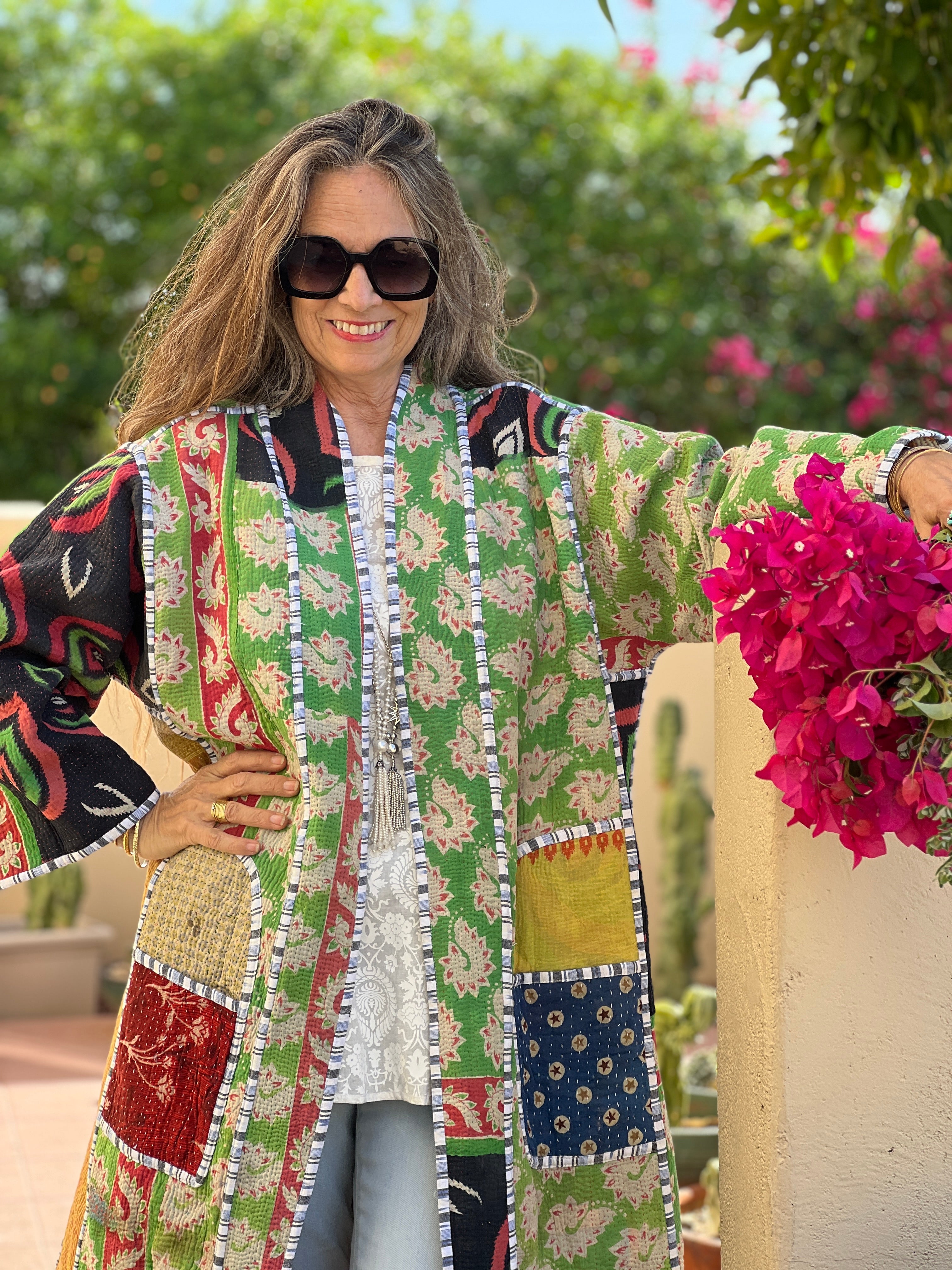 Citlali Cotton Kantha Coat One of a Kind