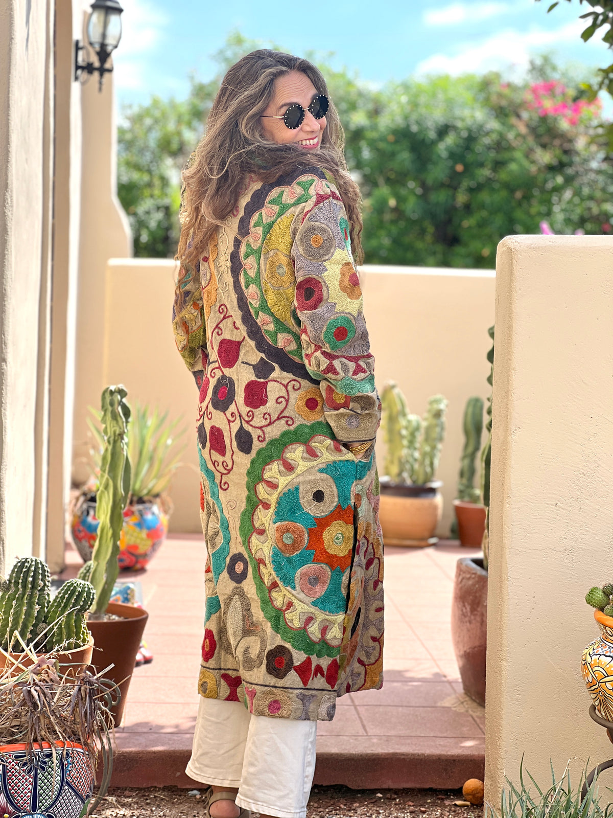 Keya Embroidered Cotton Coat One of a Kind