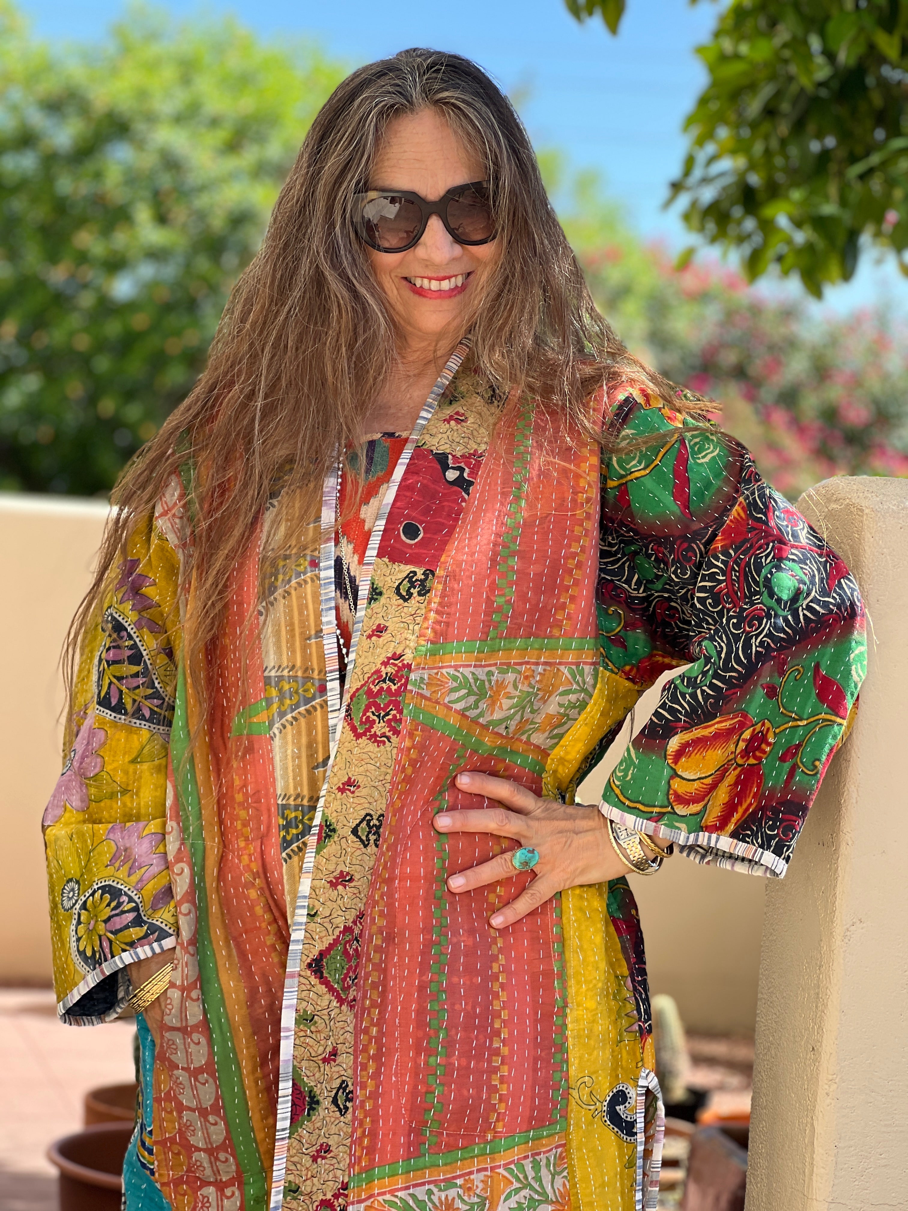 Itza Cotton Kantha Coat One of a Kind