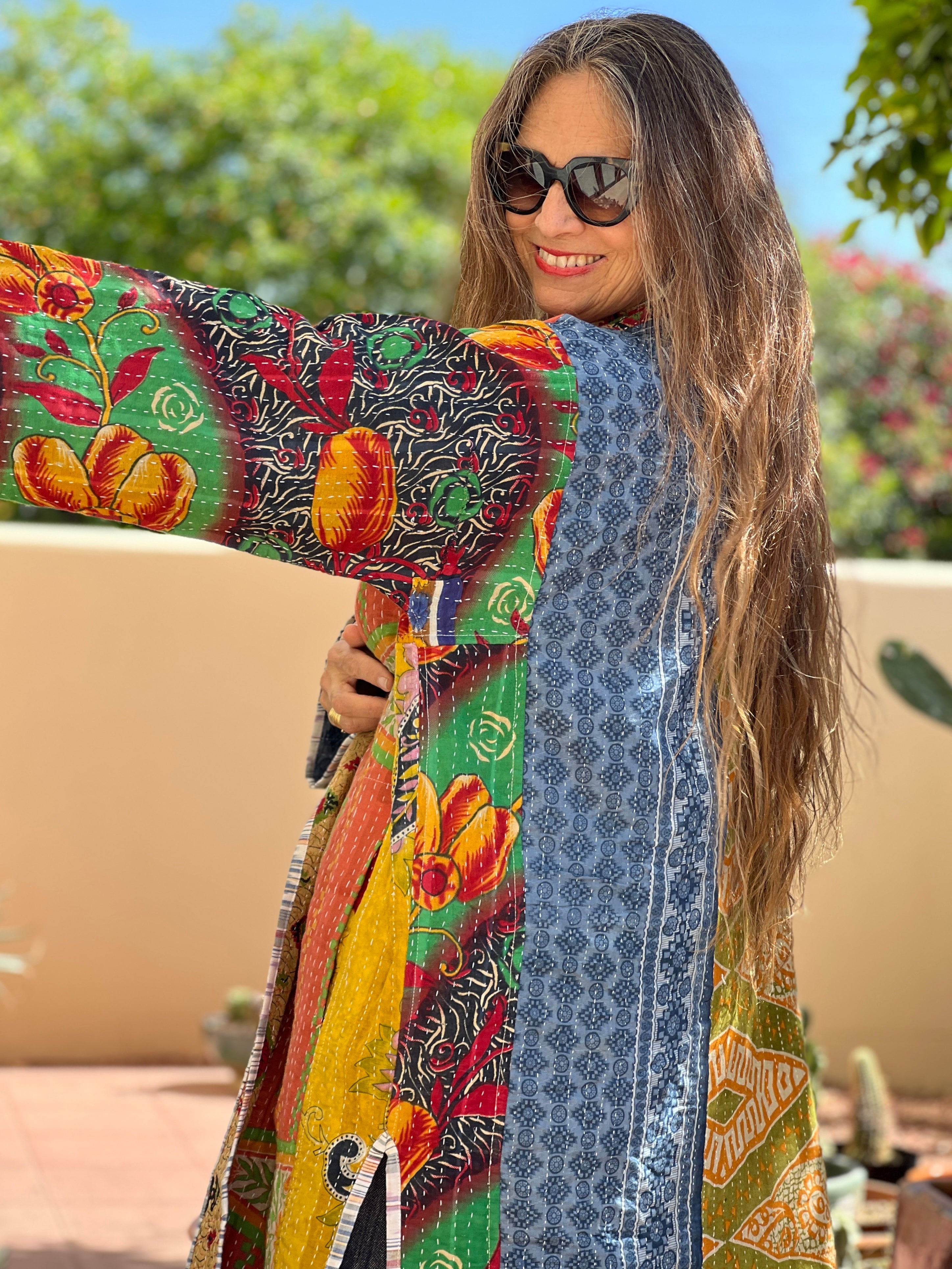 Itza Cotton Kantha Coat One of a Kind