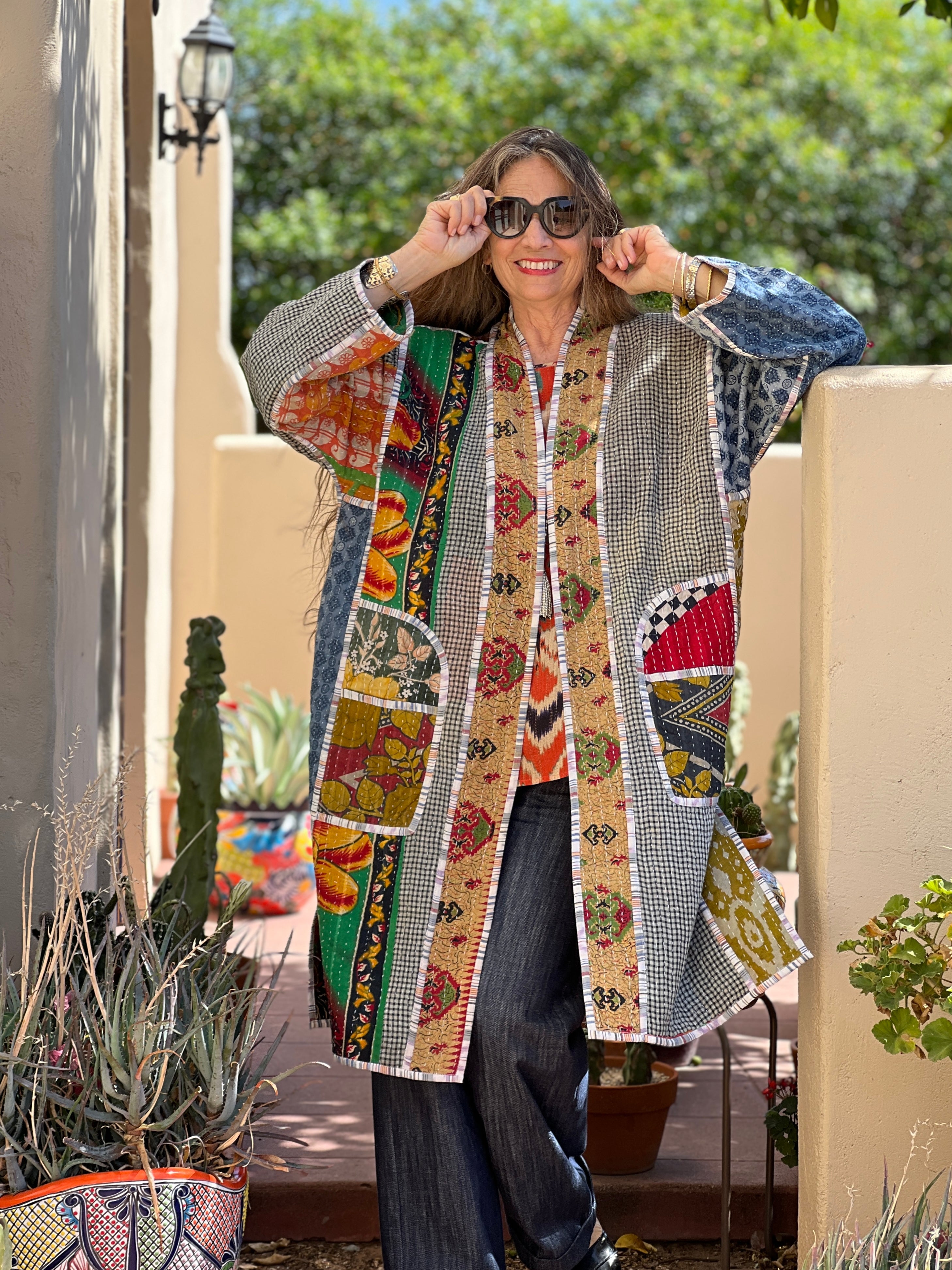 Itza Cotton Kantha Coat One of a Kind