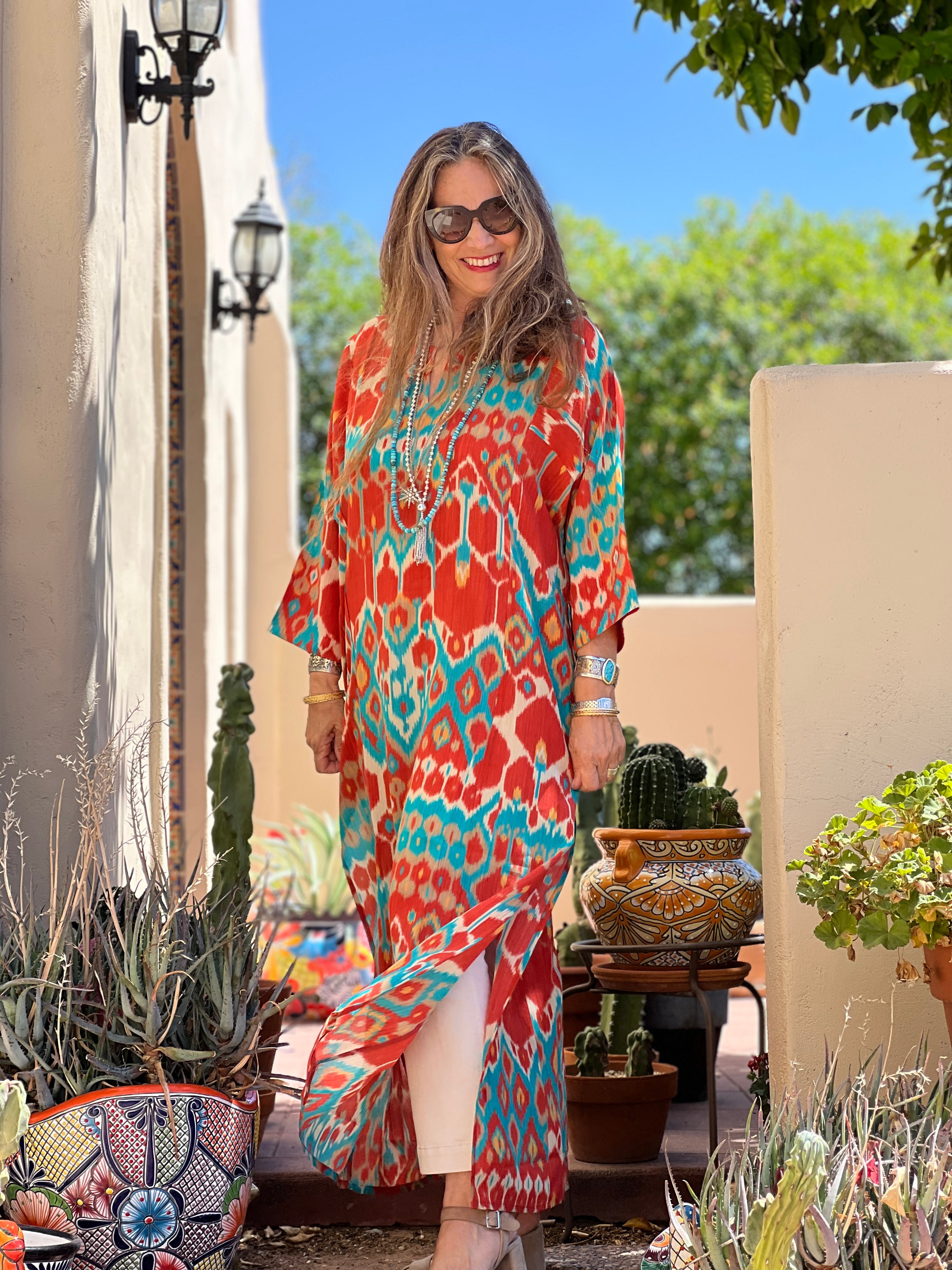 Bella Vita Italian Silk Long Tunic Dress