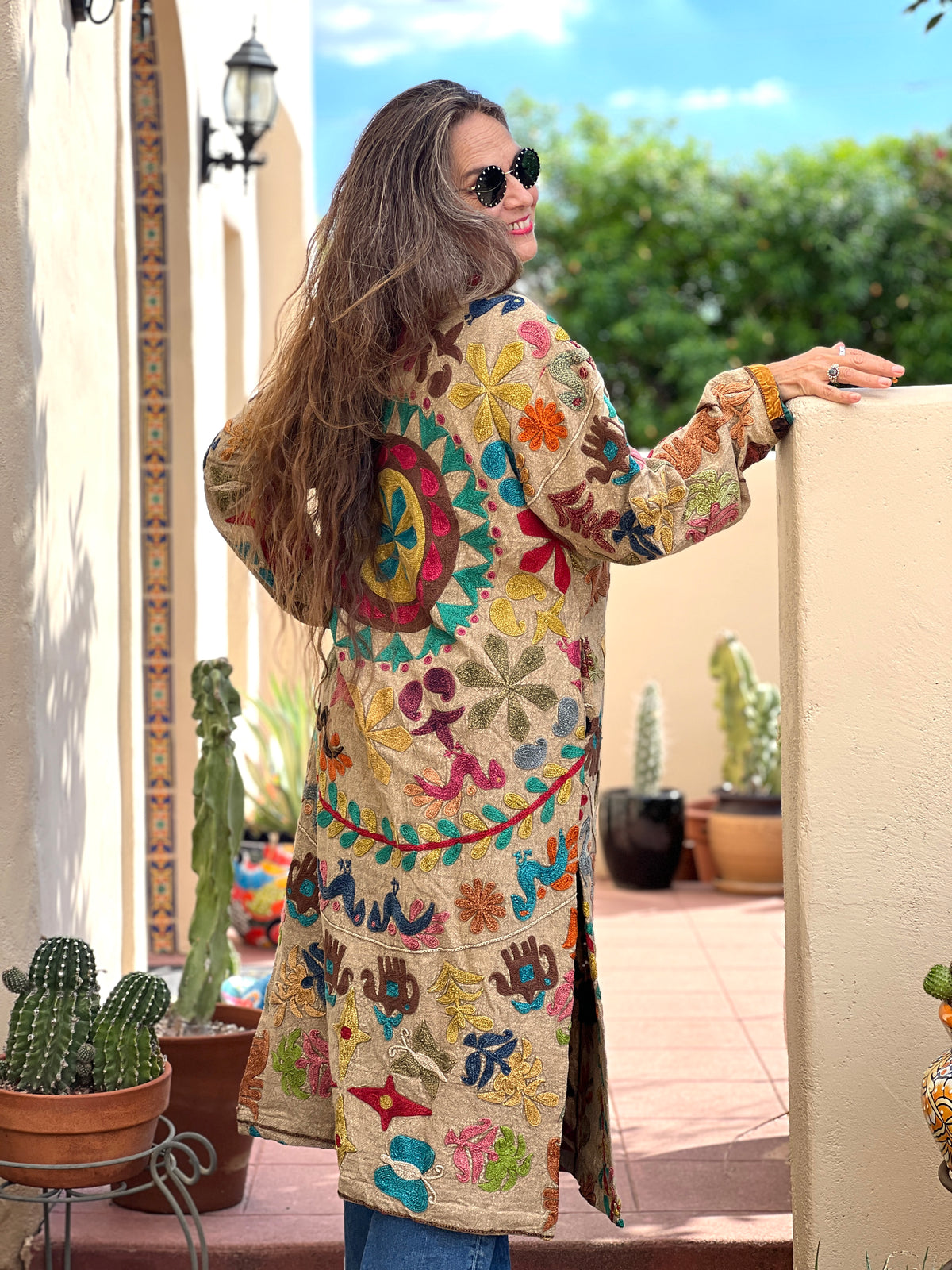 Charvi Embroidered Butterfly Coat One of a Kind
