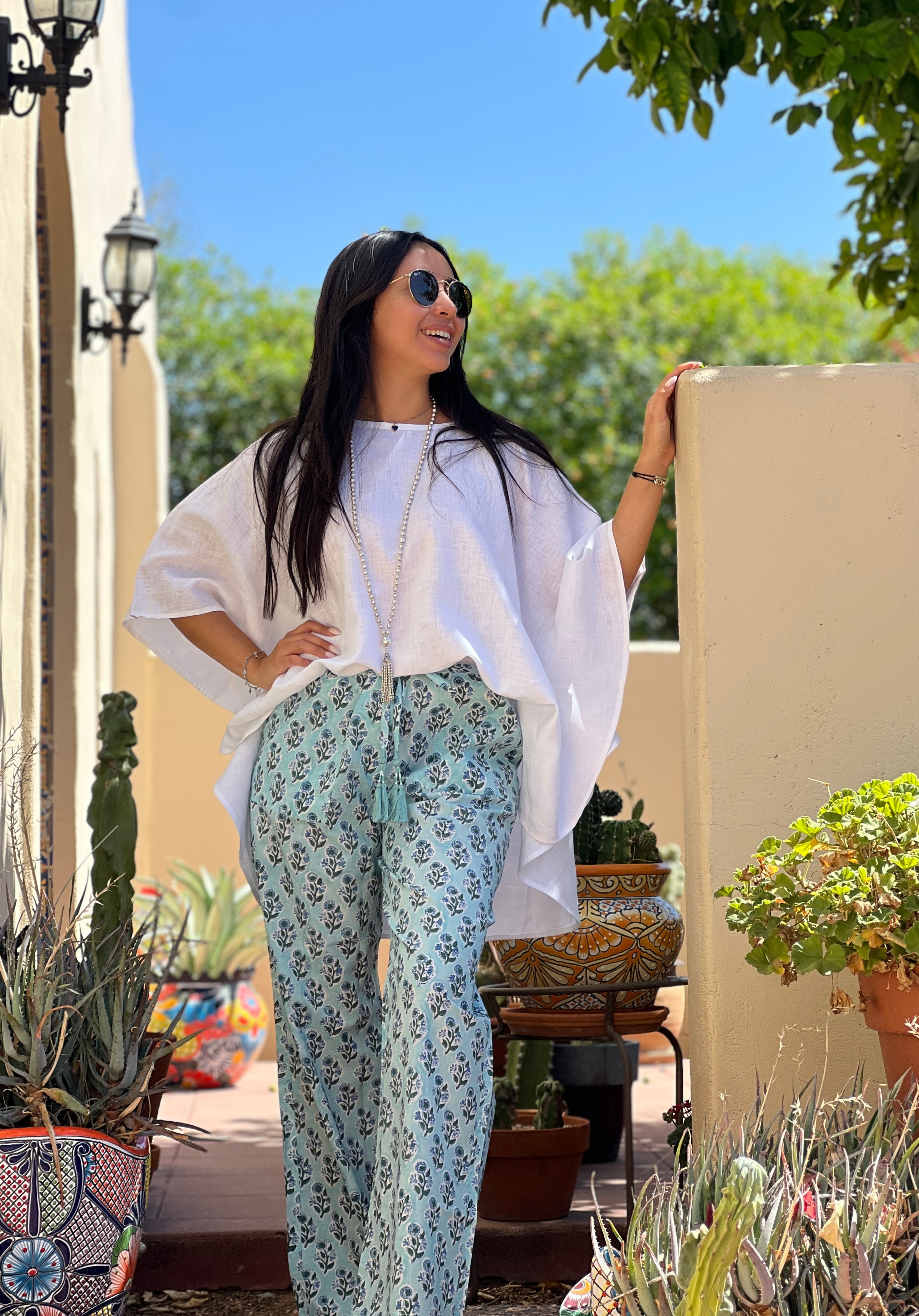 White Linen Poncho