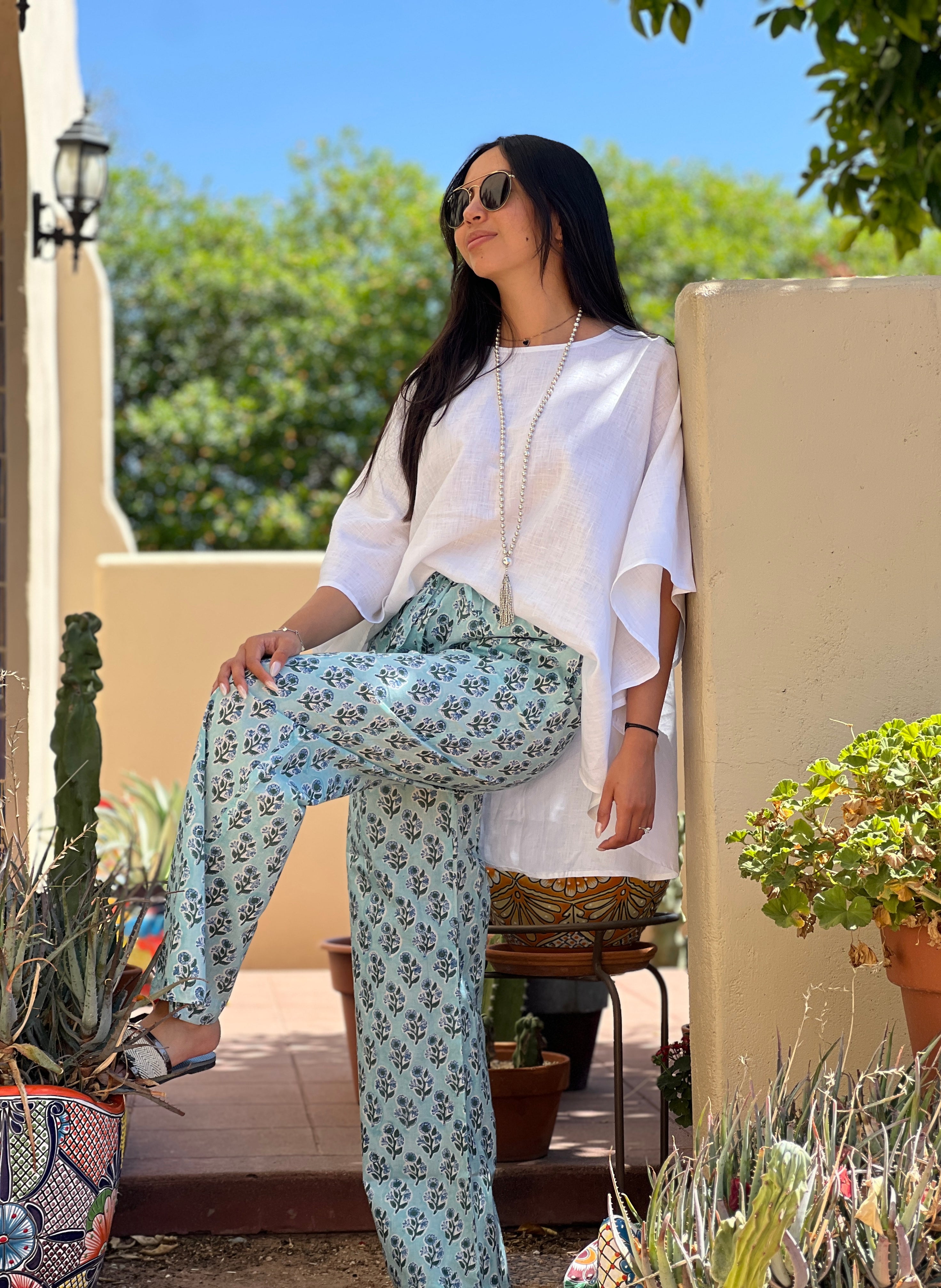 Bellino Blue Floral Lounge Pants