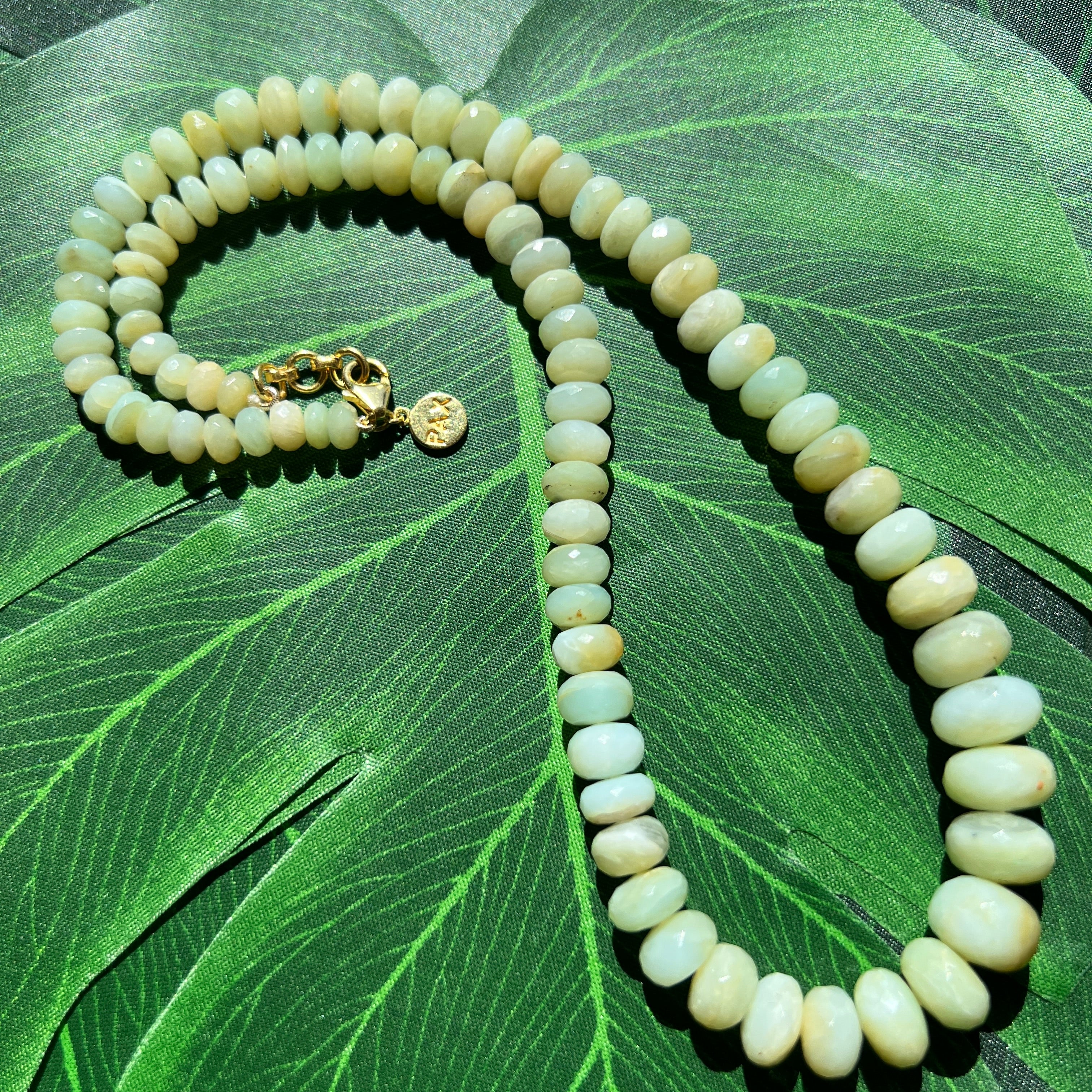 Natural Peruvian Opal Faceted Necklace